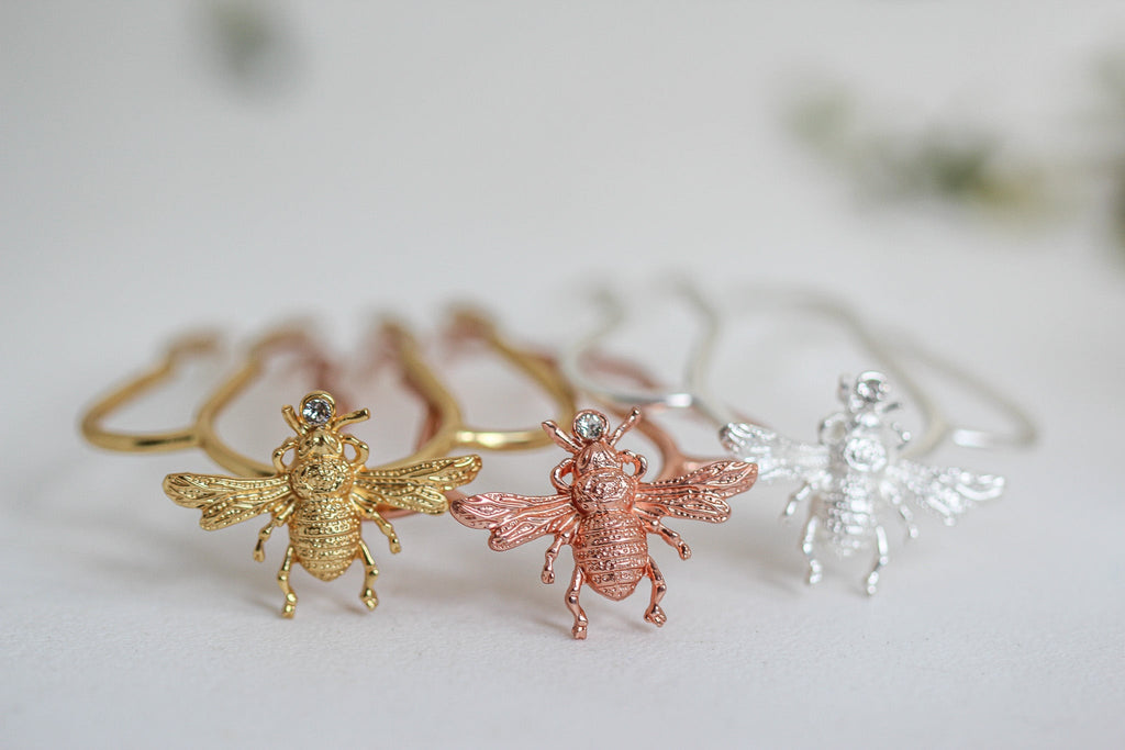 Bee with Crystal Hair Prong