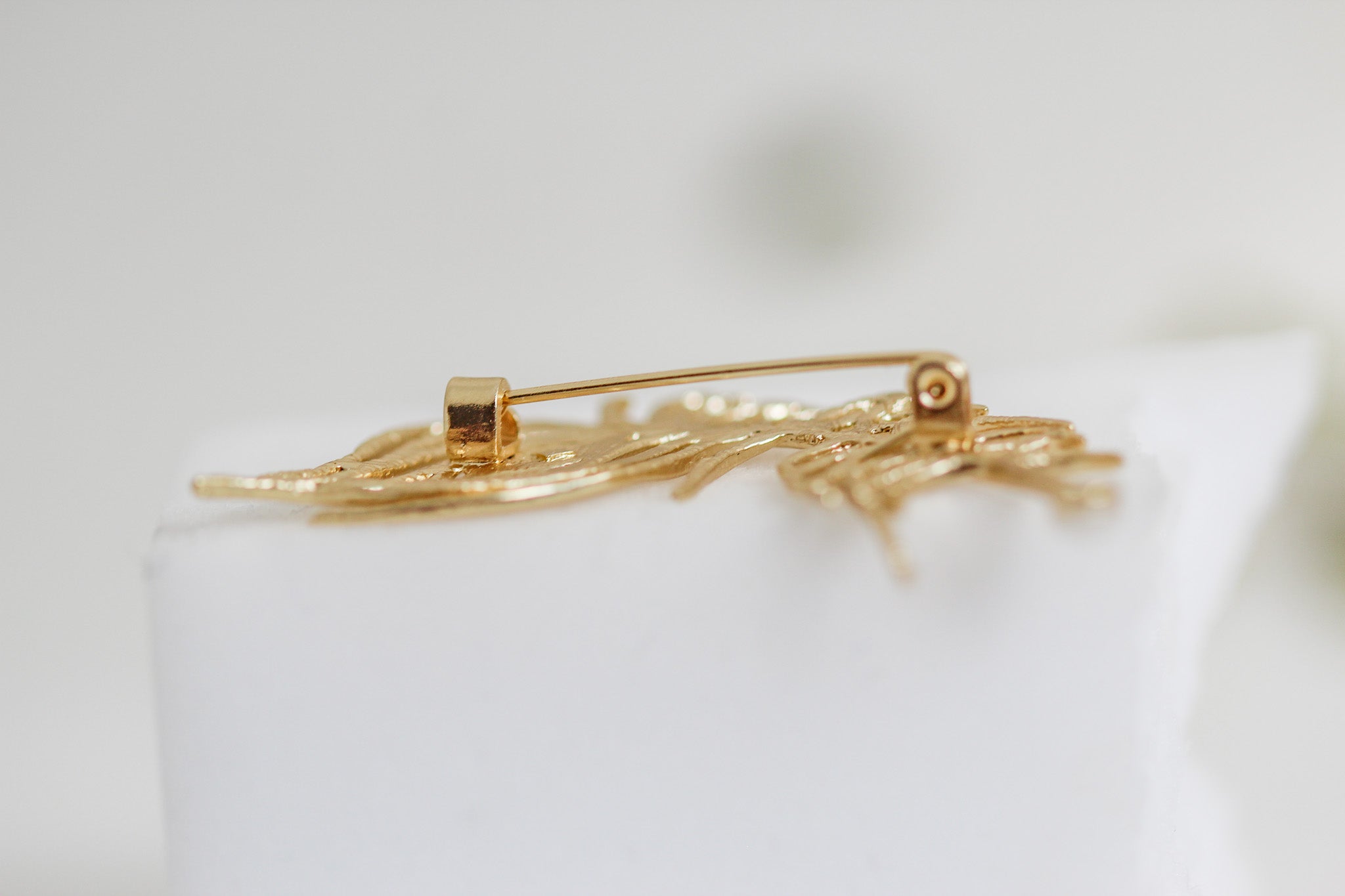 Peacock Feather Pearl Brooch