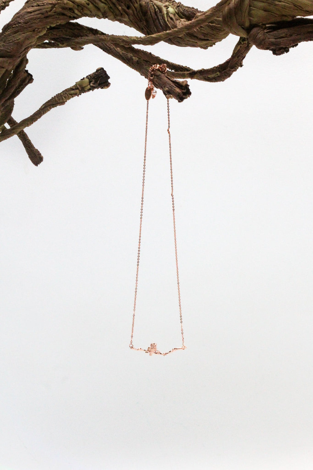 Owl Sitting on a Branch Necklace