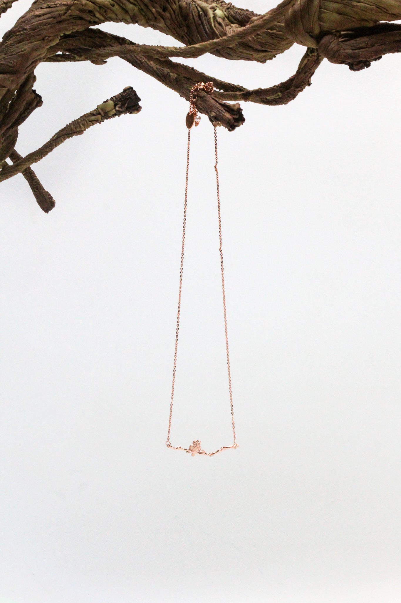 Owl Sitting on a Branch Necklace