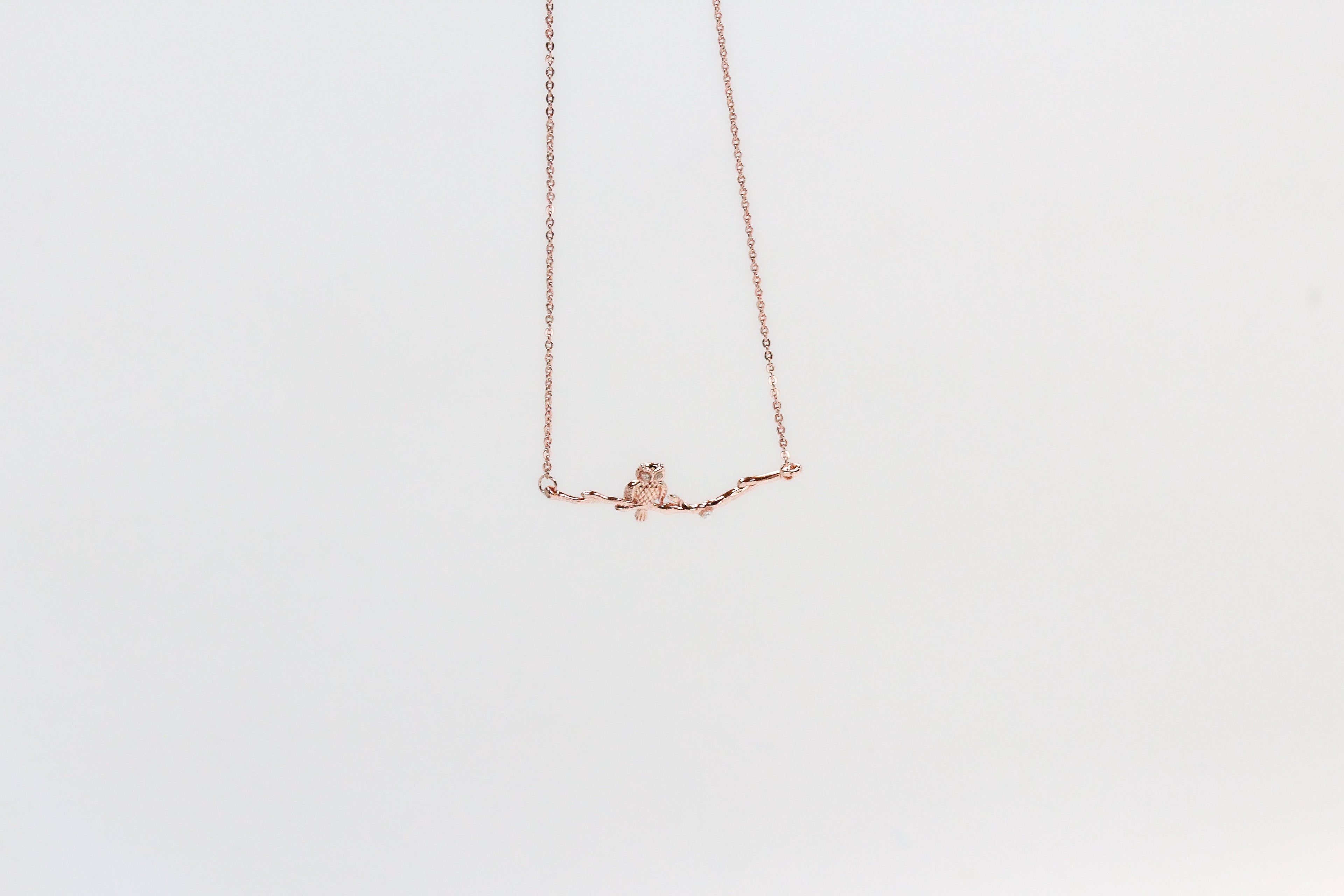 Owl Sitting on a Branch Necklace