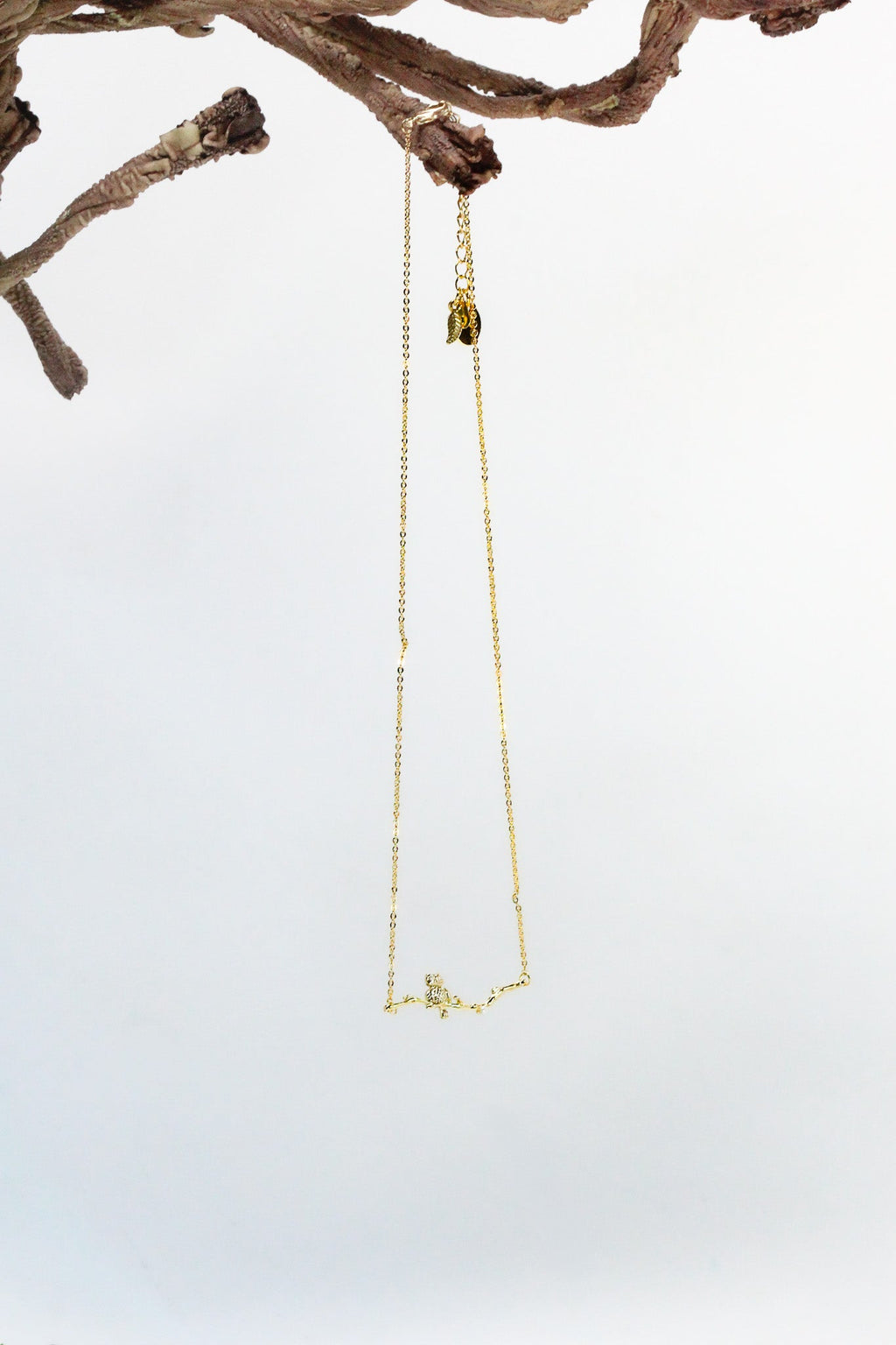 Owl Sitting on a Branch Necklace