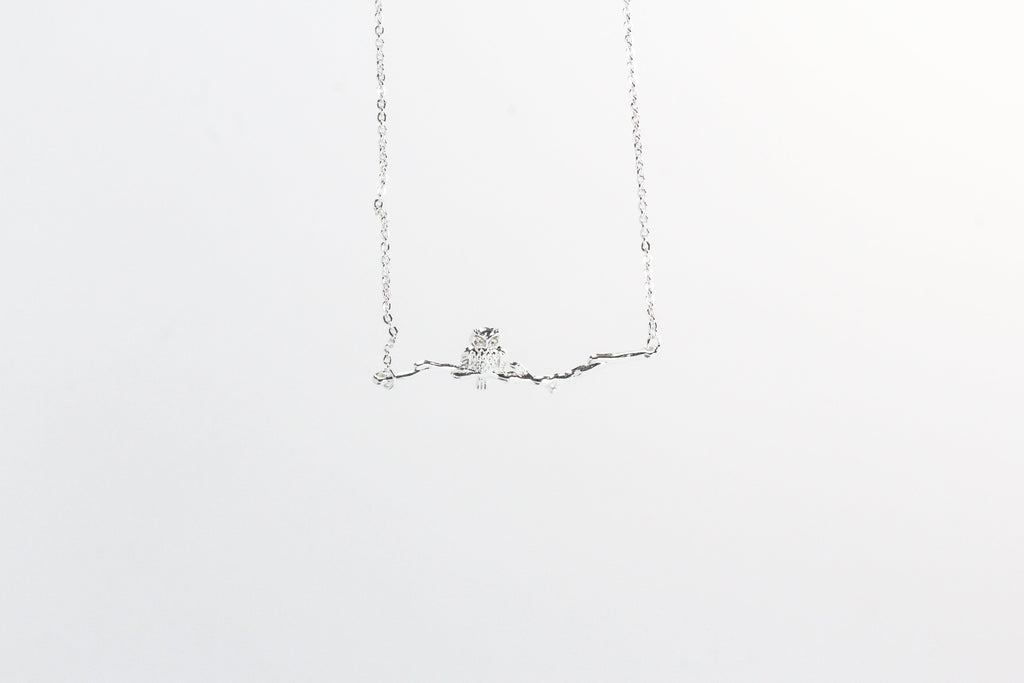 Owl Sitting on a Branch Necklace