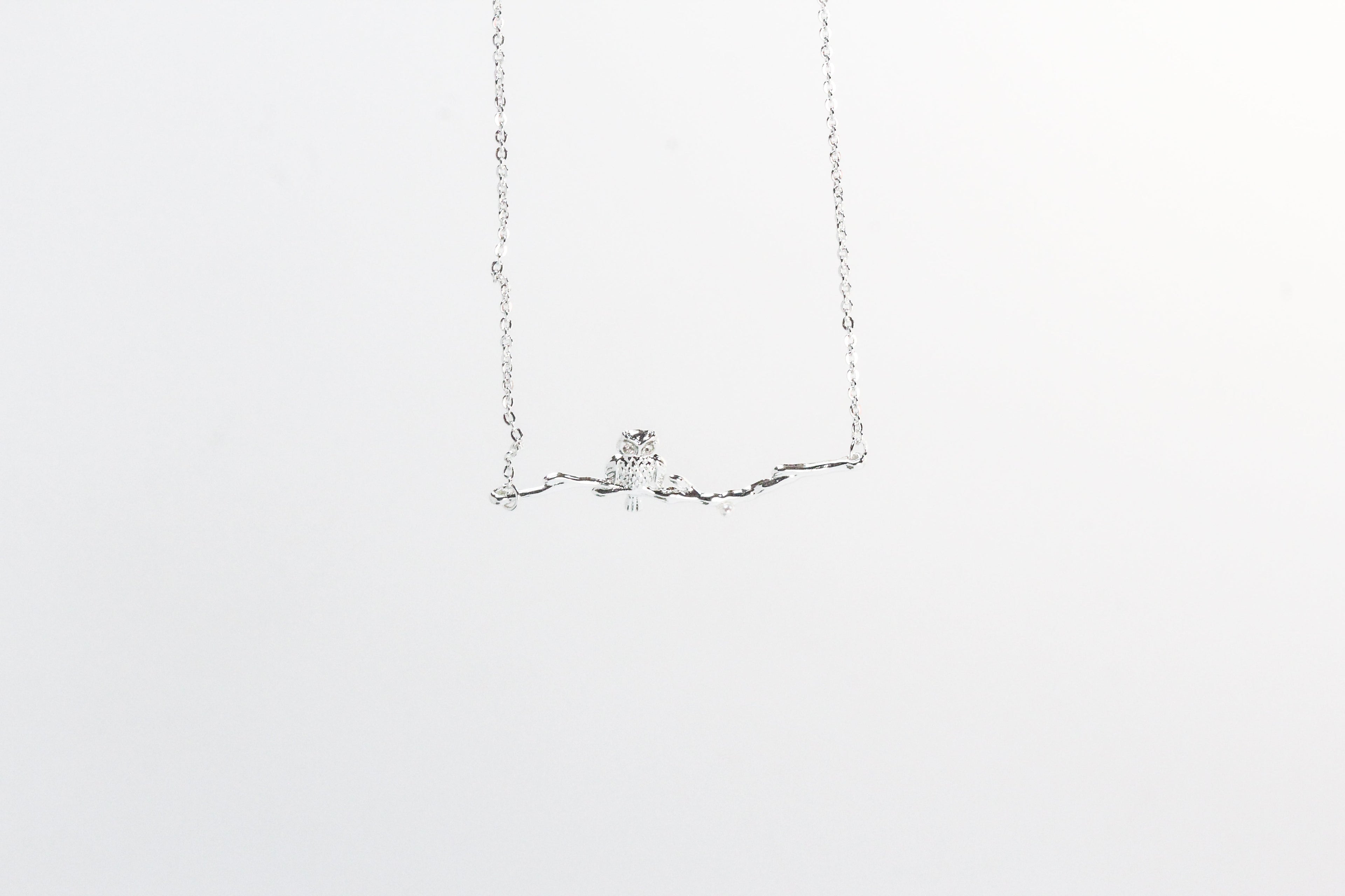 Owl Sitting on a Branch Necklace