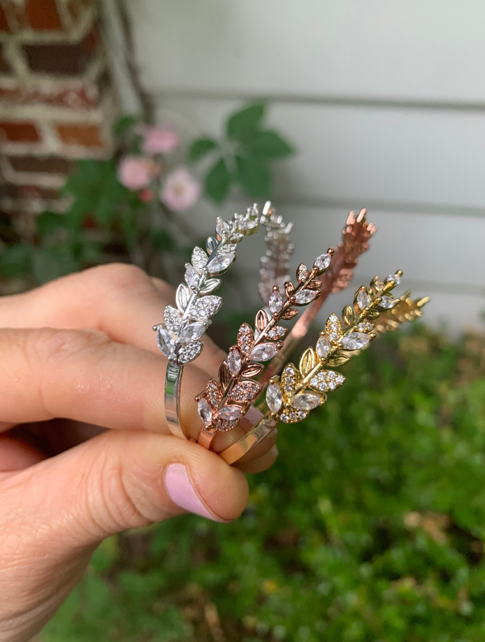 Enchanted Crystals & Leaves Bracelet