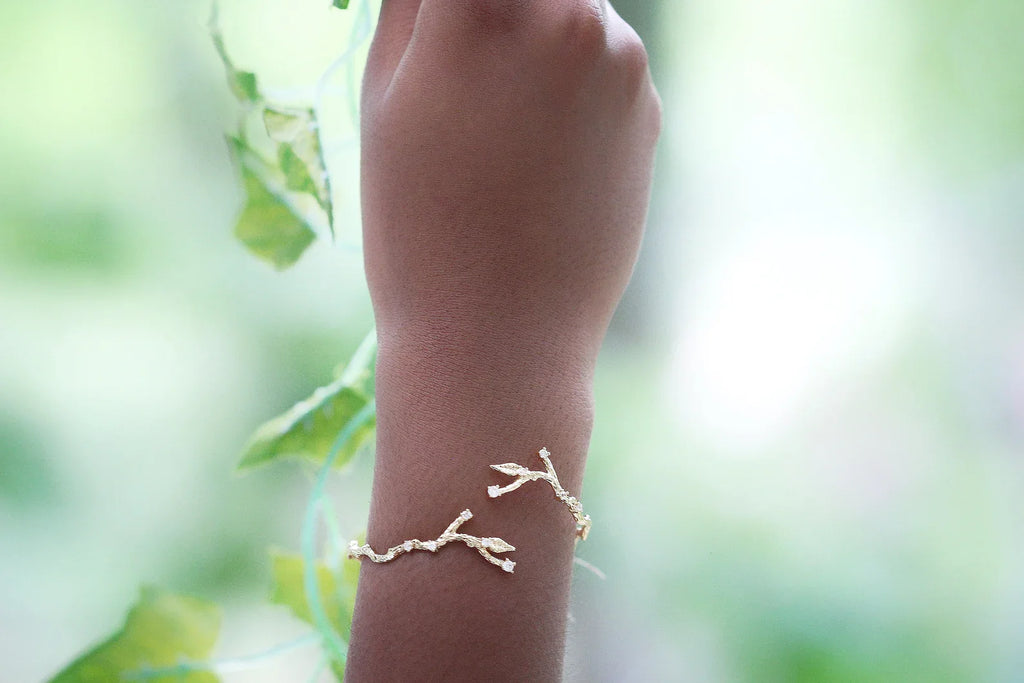 Rustic Dainty Branch Crystals Bracelet
