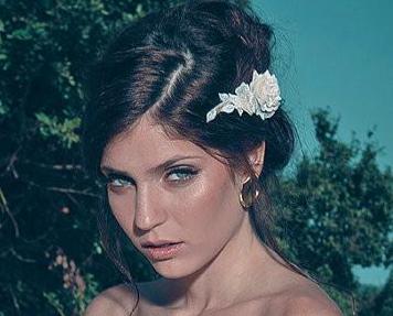 White Bloom Fabric Flowers Goddess Crown