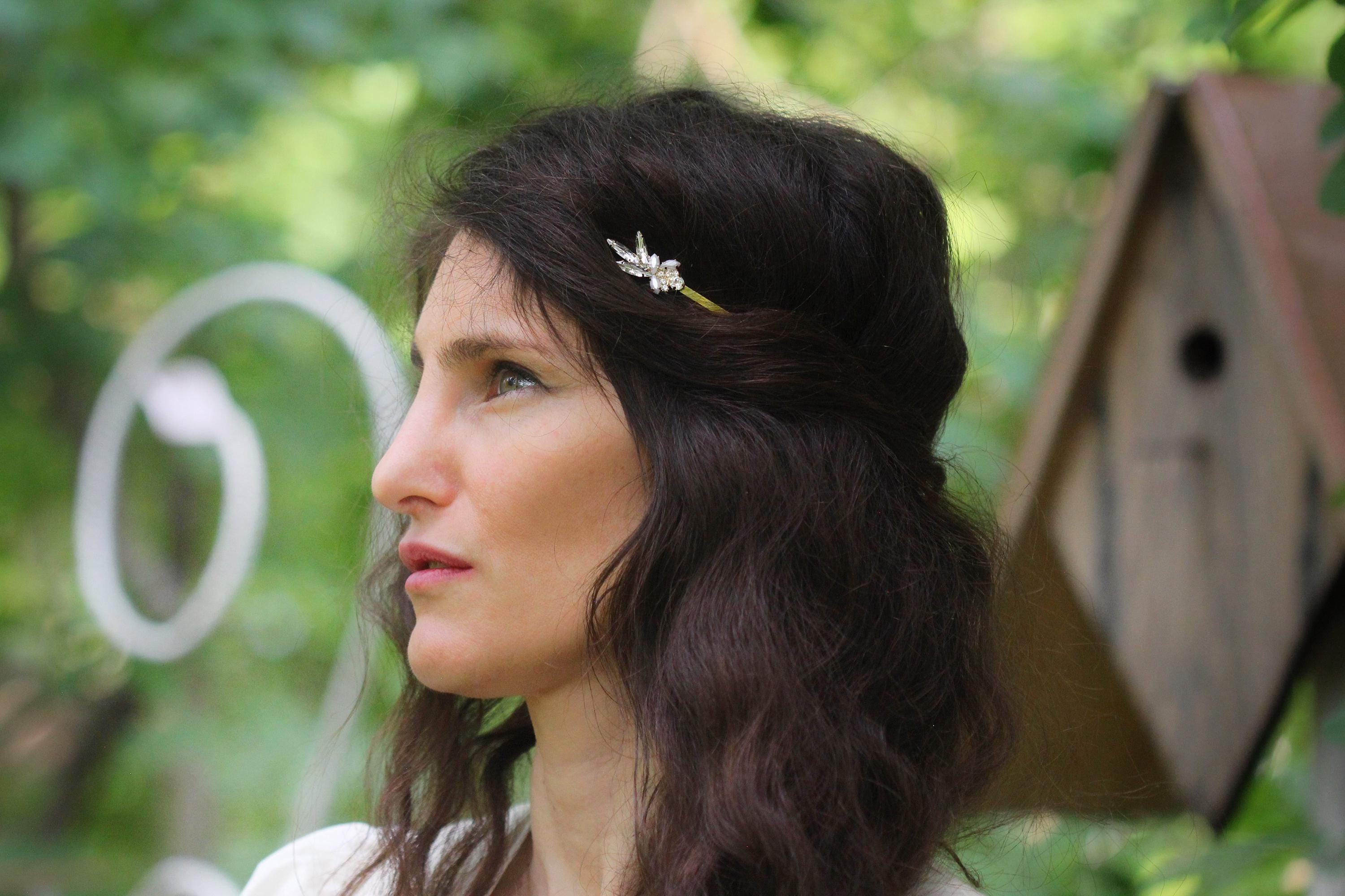 Viviana Crystals Pearls Goddess Crown
