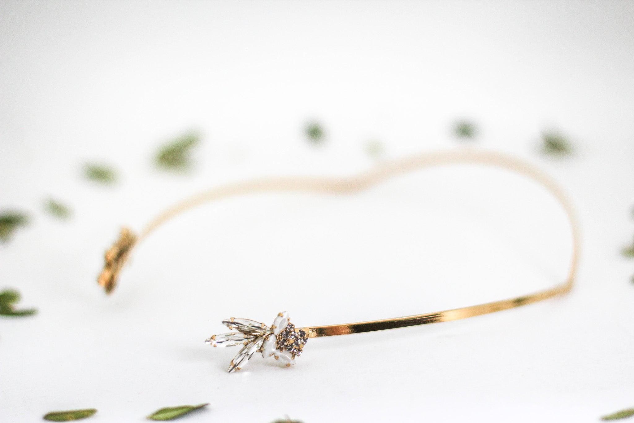 Viviana Crystals Pearls Goddess Crown