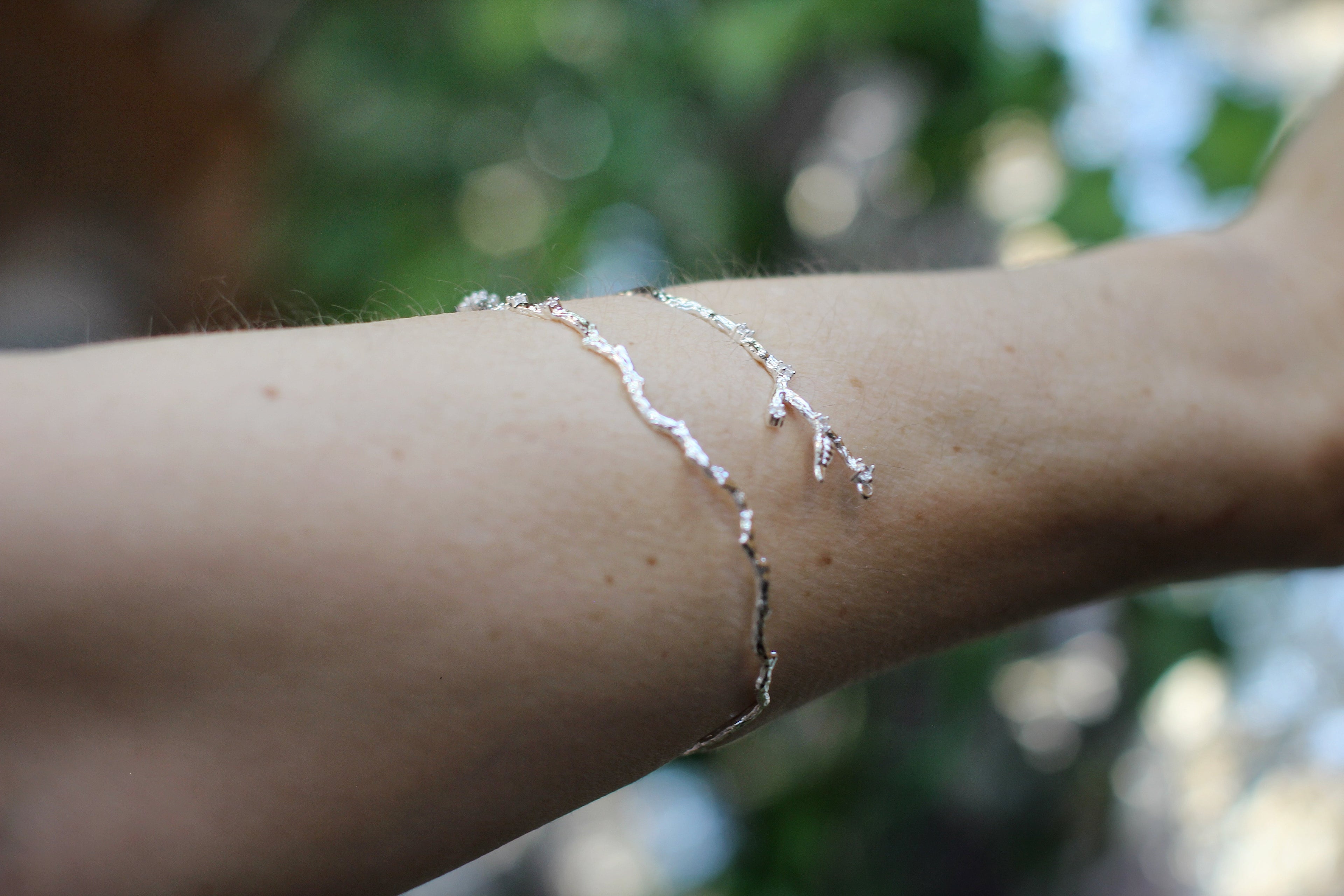 Rustic Branch with Crystals Armband