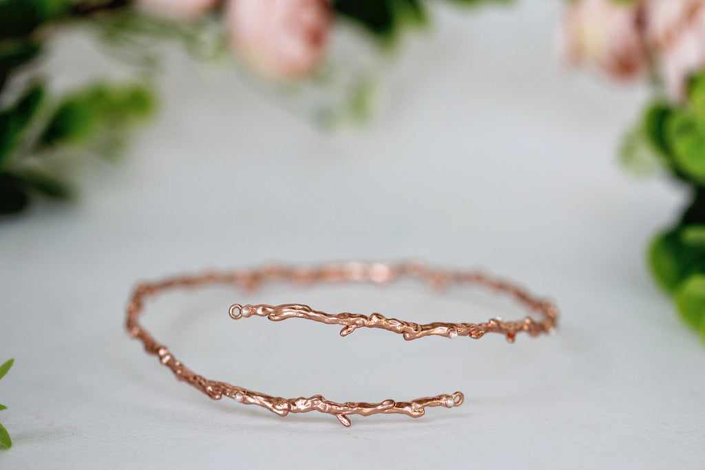 Rustic Branch with Seed Pearls Armband