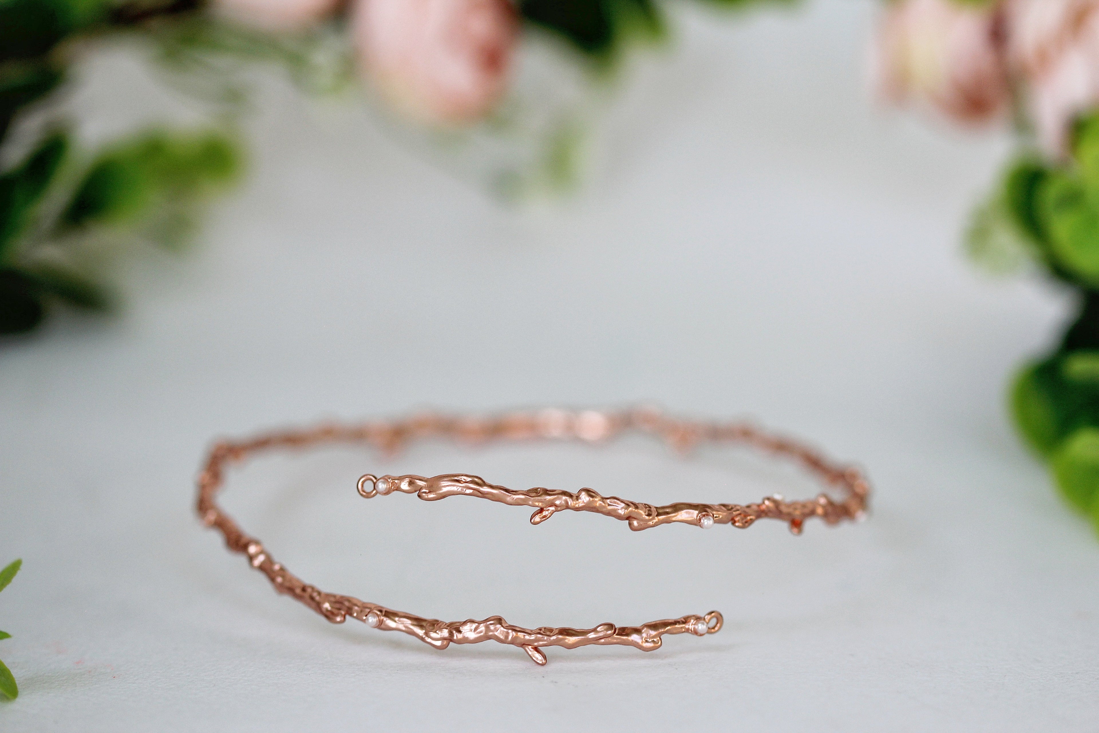 Rustic Branch with Seed Pearls Armband