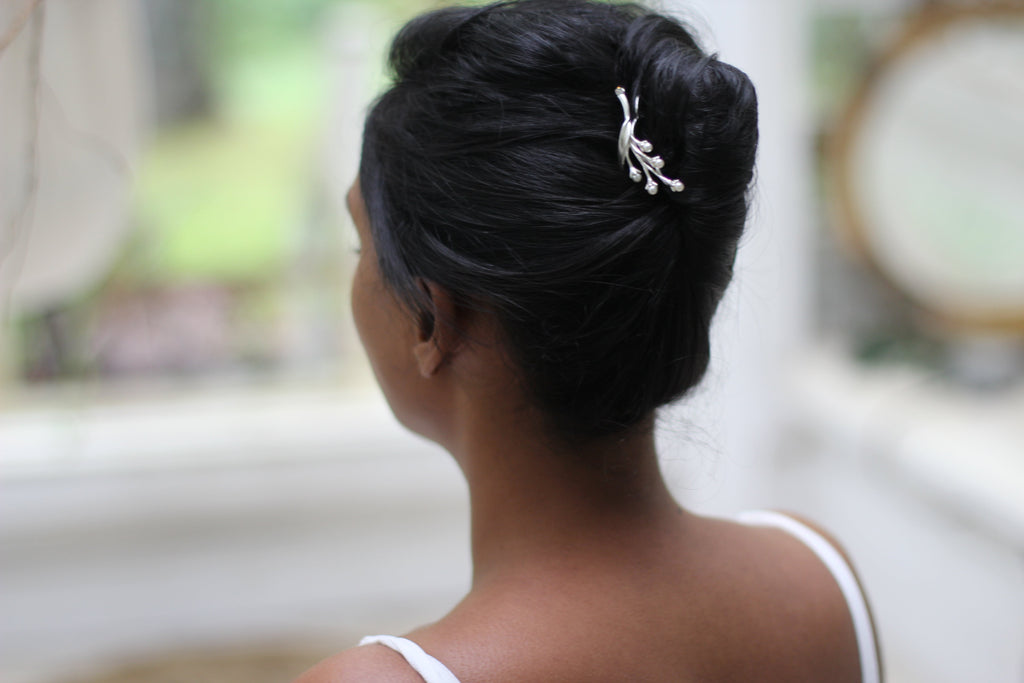 Pearls Lily of the Valley Bouquet Floral Hair Prong