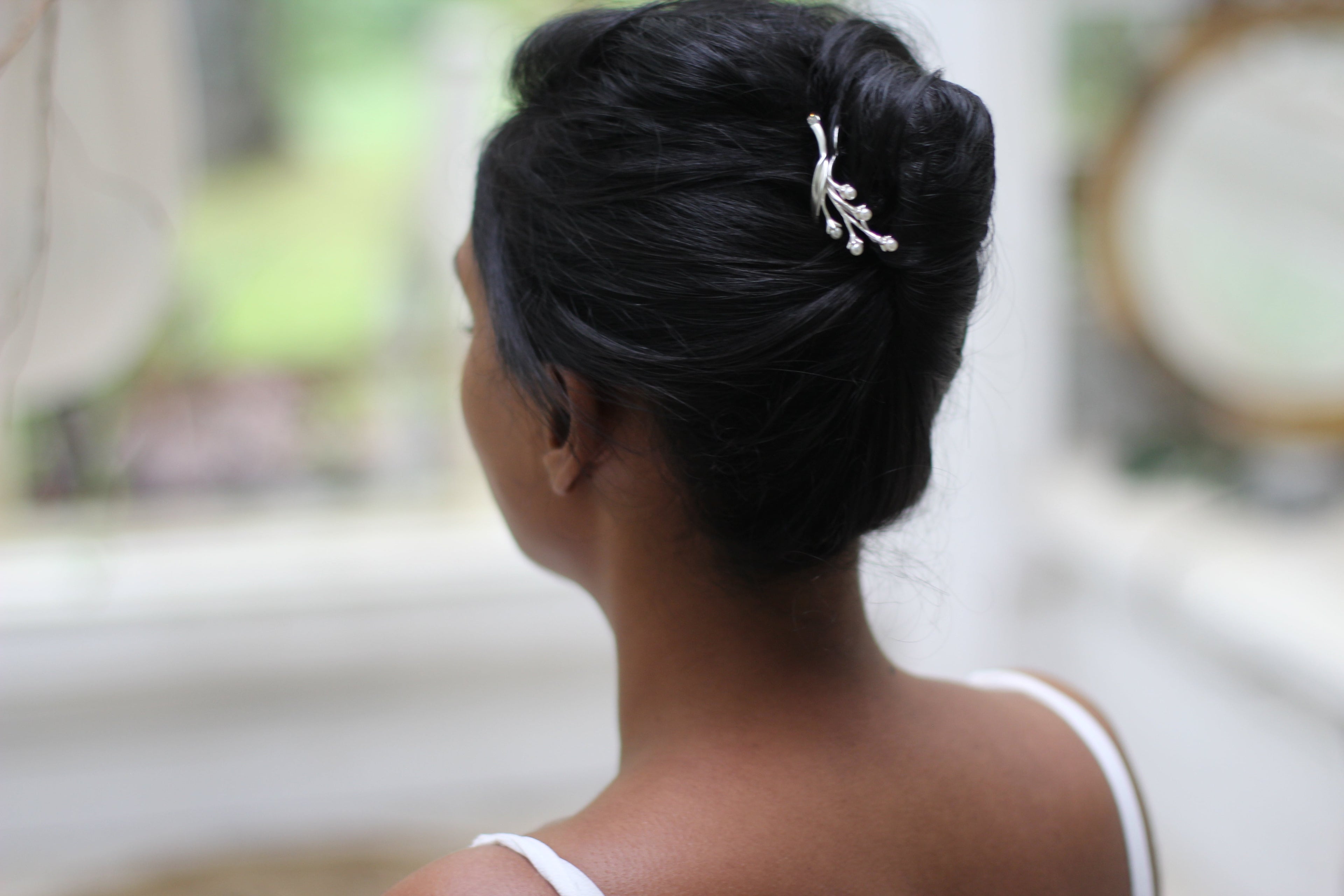 Pearls Lily of the Valley Bouquet Floral Hair Prong