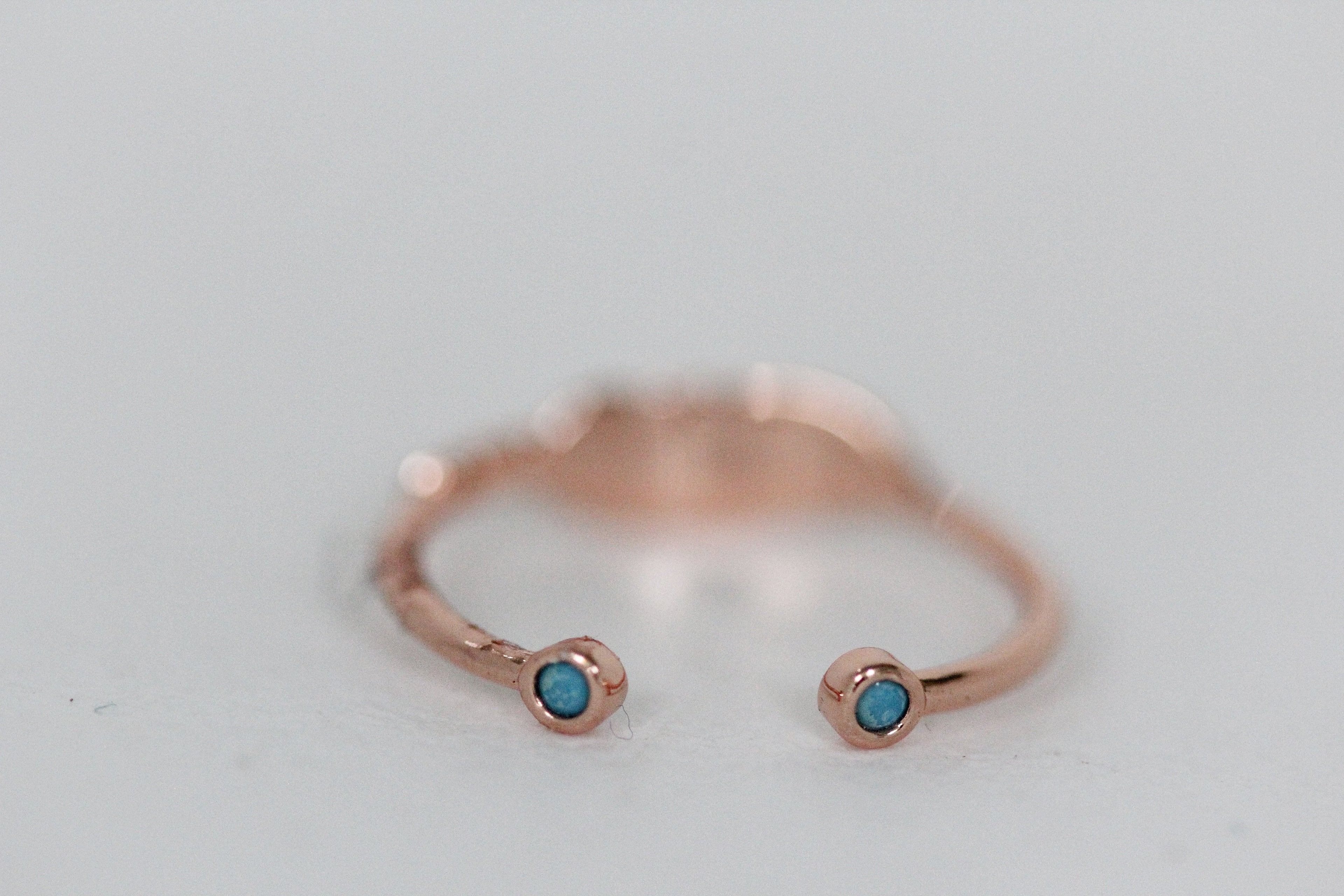 Bohemian Feather Ring with Crystals / Turquoise