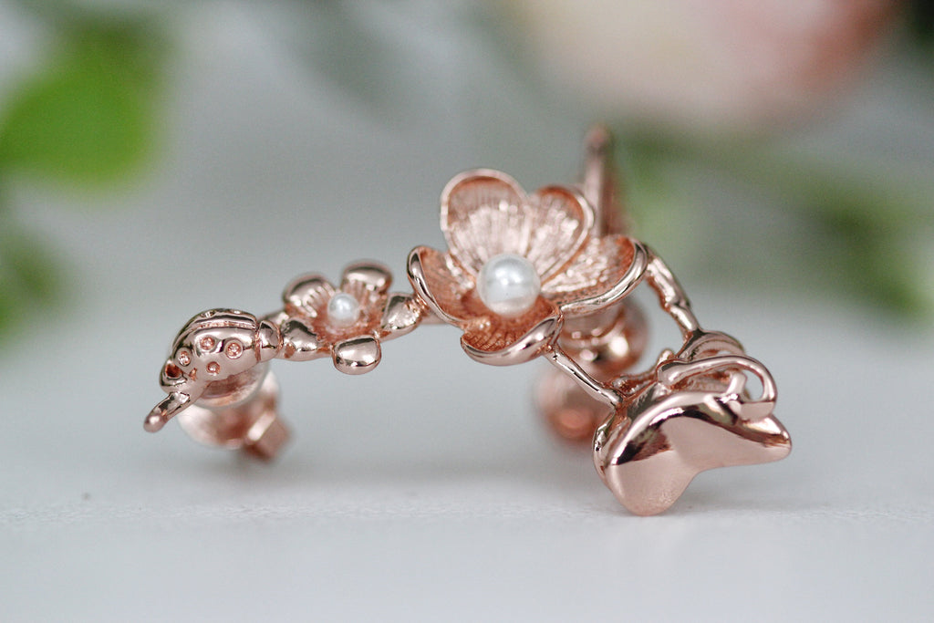 The Butterfly and the Ladybug Ear Cuff