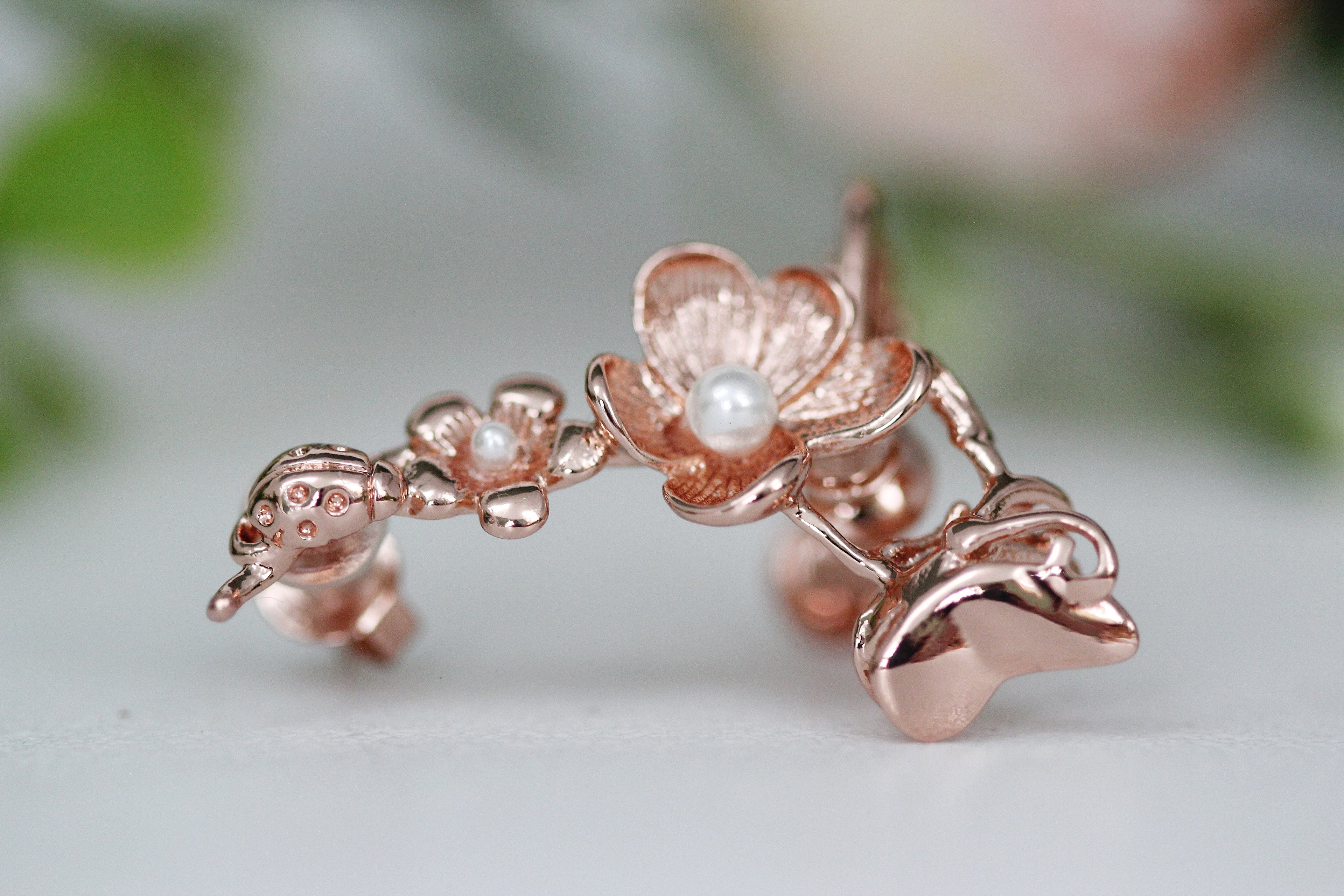 The Butterfly and the Ladybug Ear Cuff