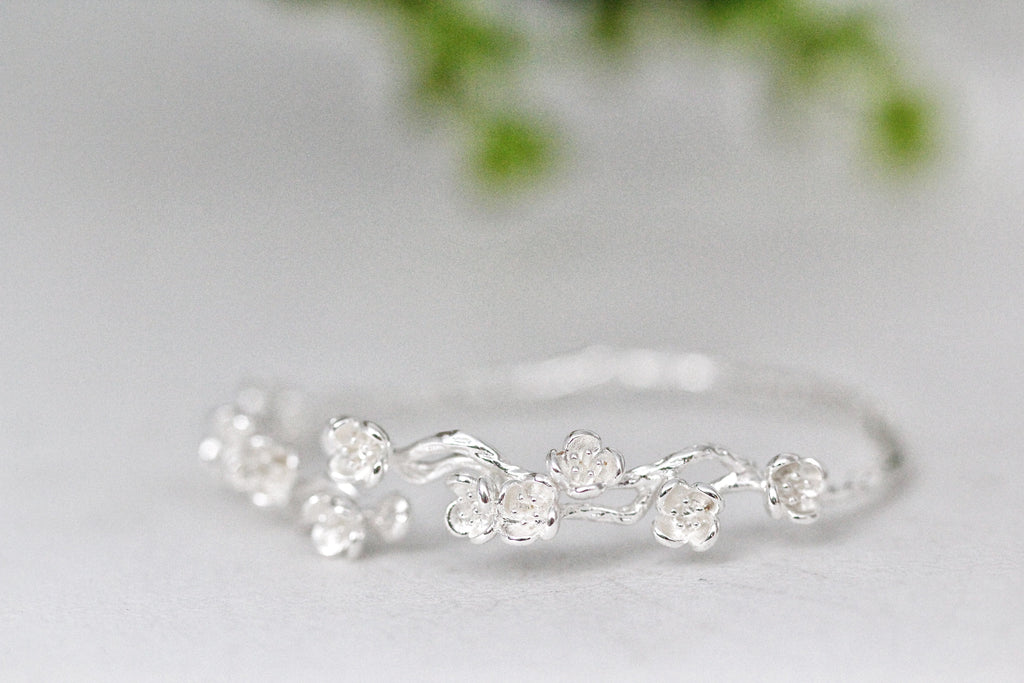 Cherry Blossom/Sakura Floral Branch Bracelet