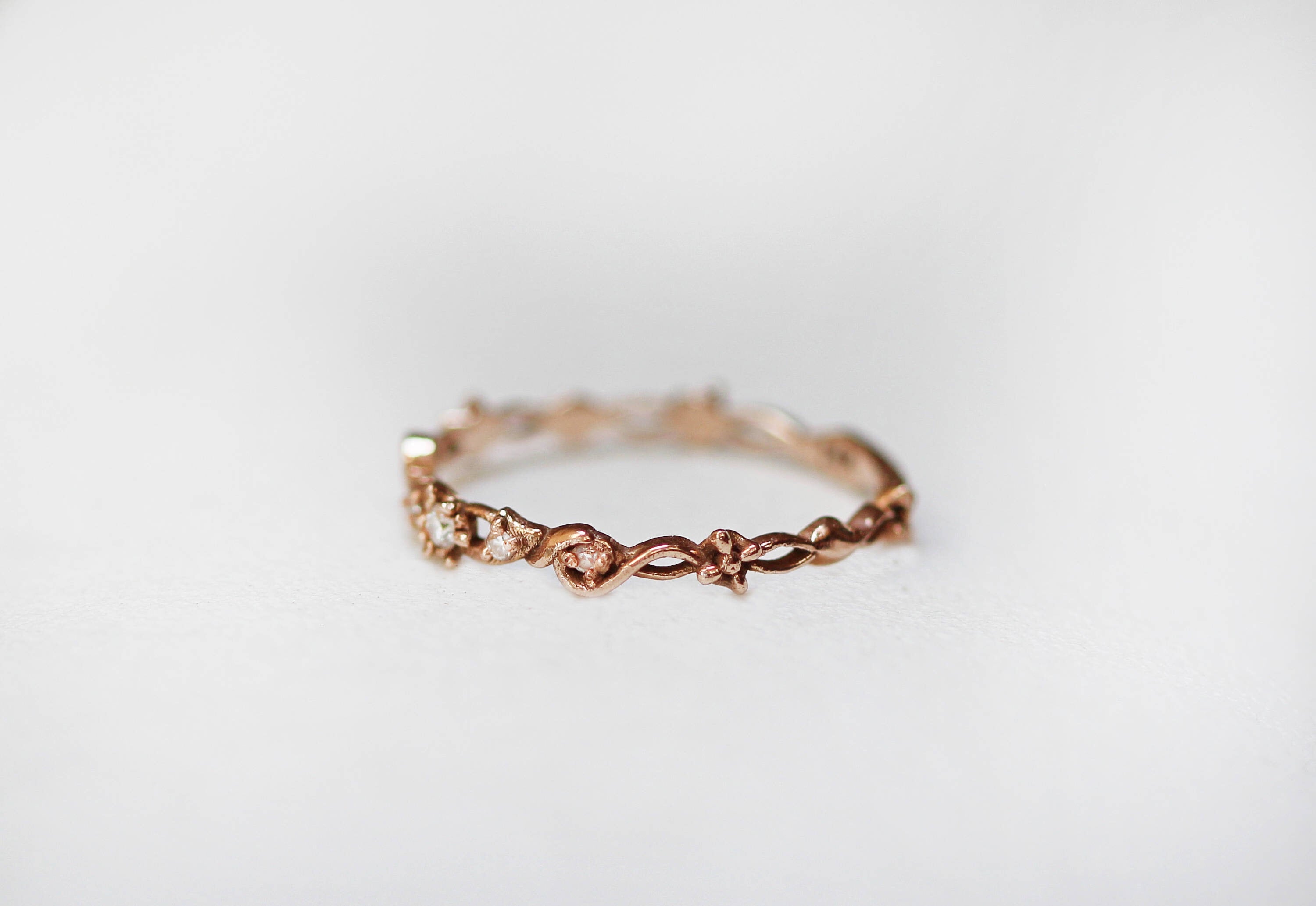 Custom Made* Swirly Floral Loops Diamonds Ring