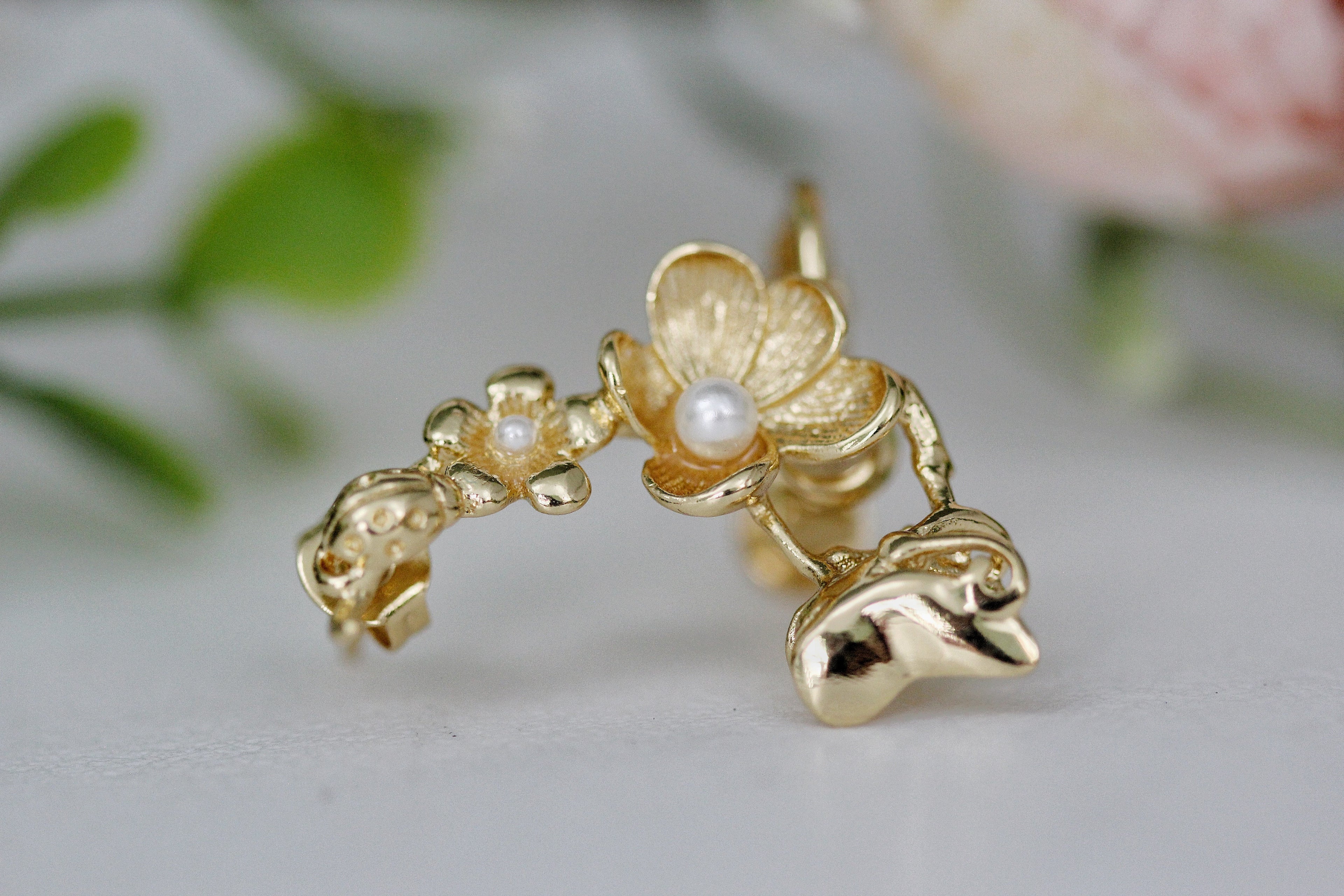 The Butterfly and the Ladybug Ear Cuff