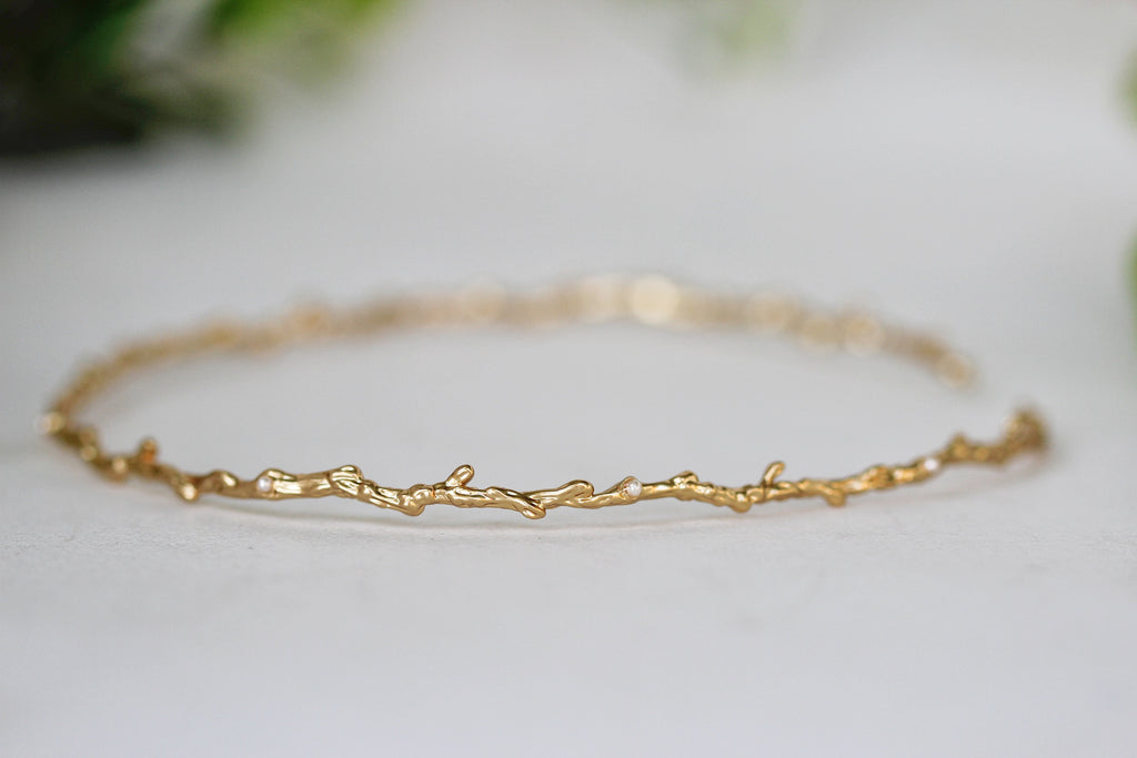 Rustic Branch with Seed Pearls Choker