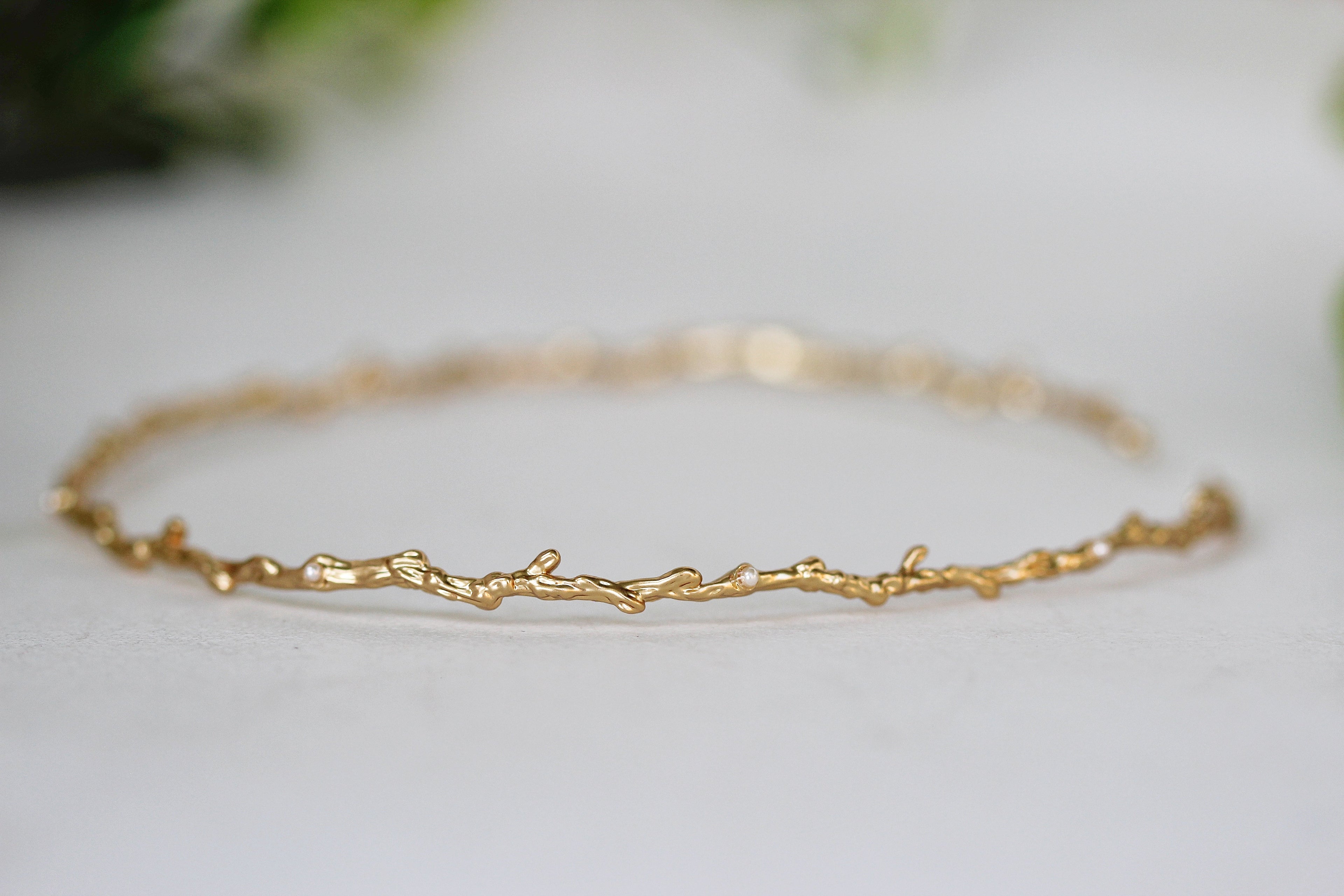 Rustic Branch with Seed Pearls Choker