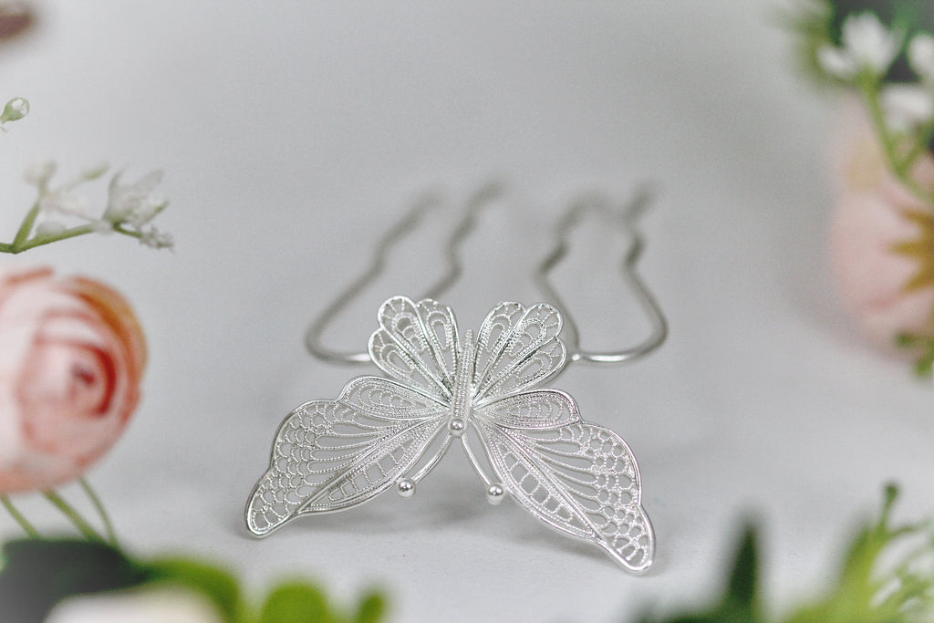 Filigree Butterfly Hair Prong