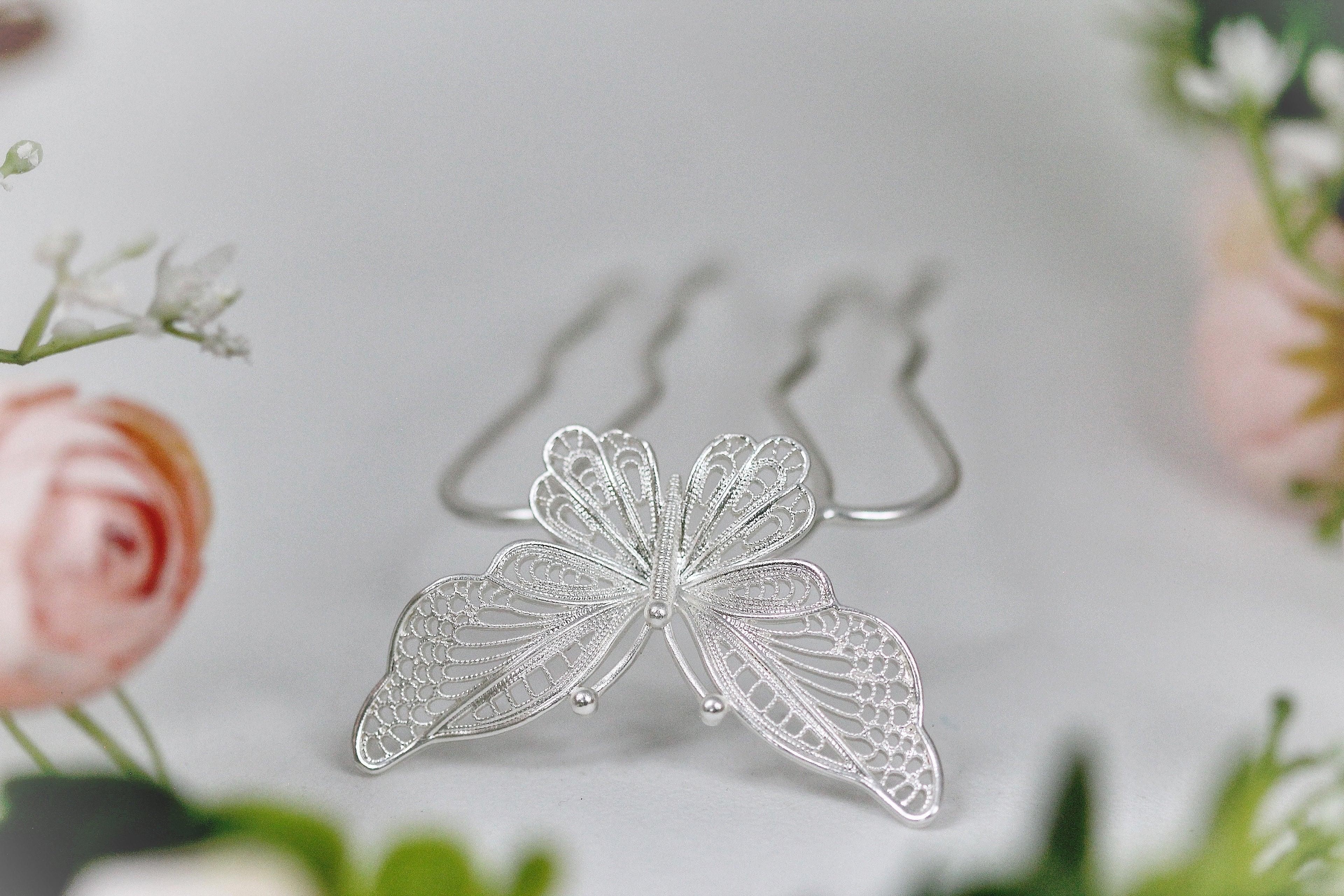 Filigree Butterfly Hair Prong