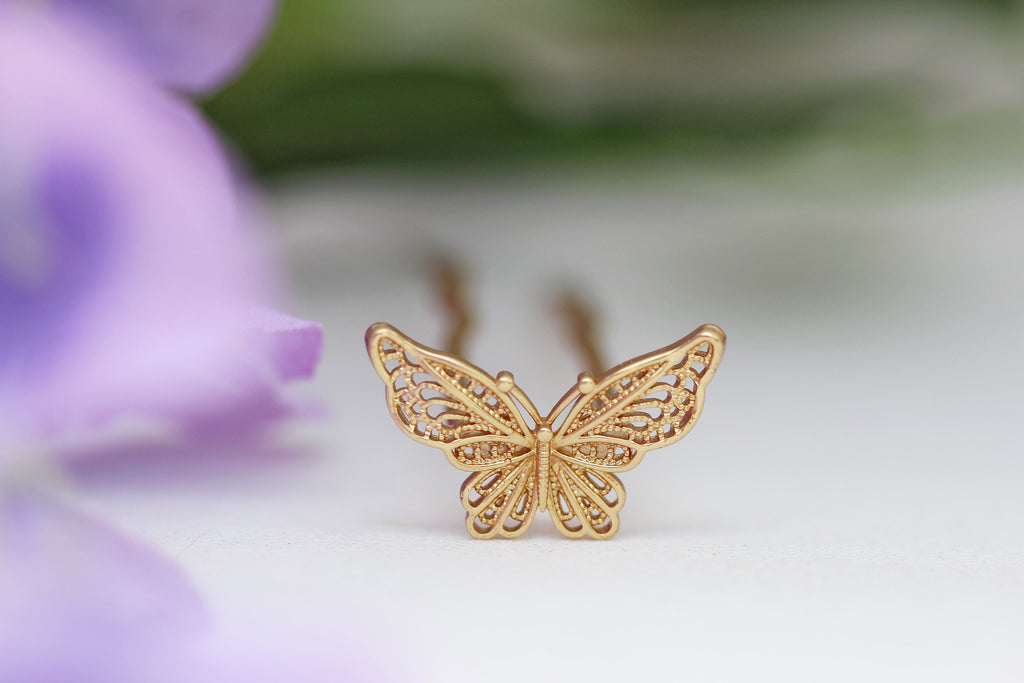 Baby Filigree Butterfly Hair Prong