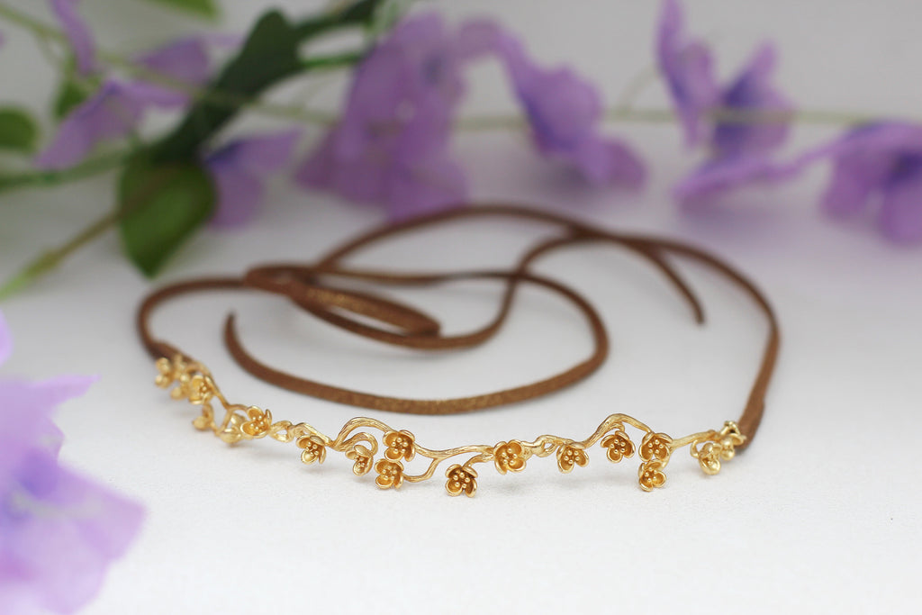 Short Cherry Blossoms Hair Chain