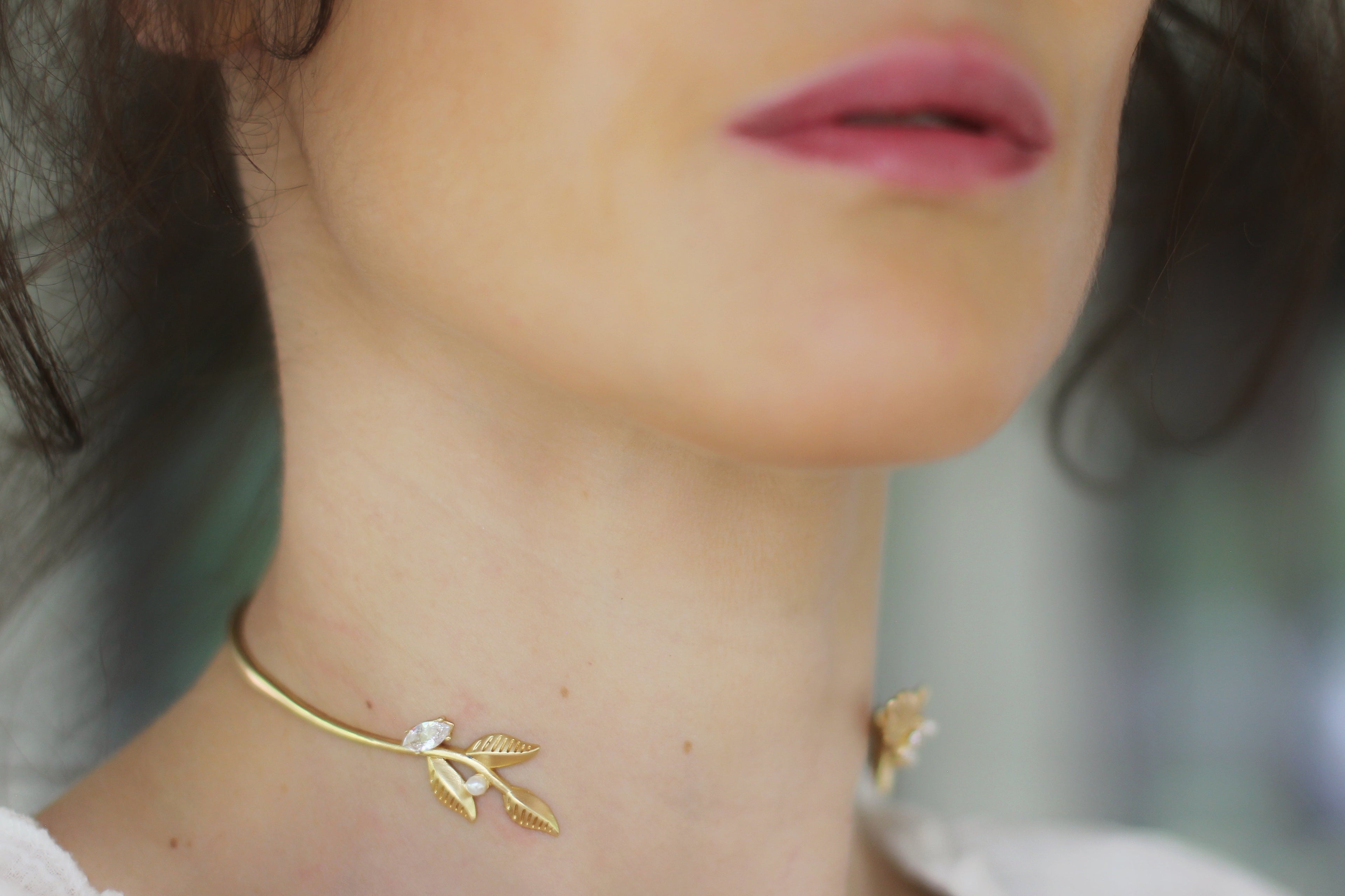 Twigs, Pearls & Crystals Choker