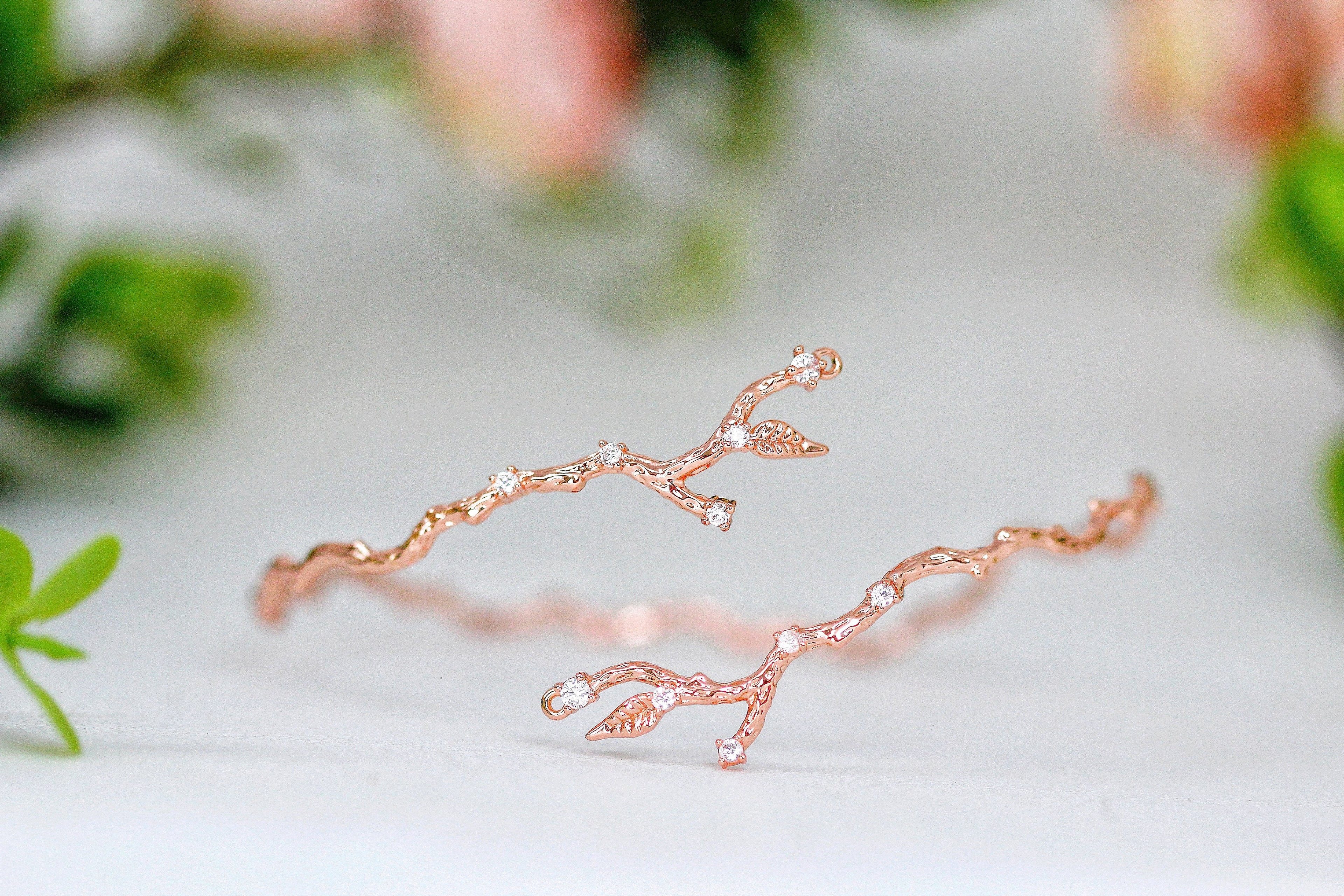 Rustic Branch with Crystals Armband