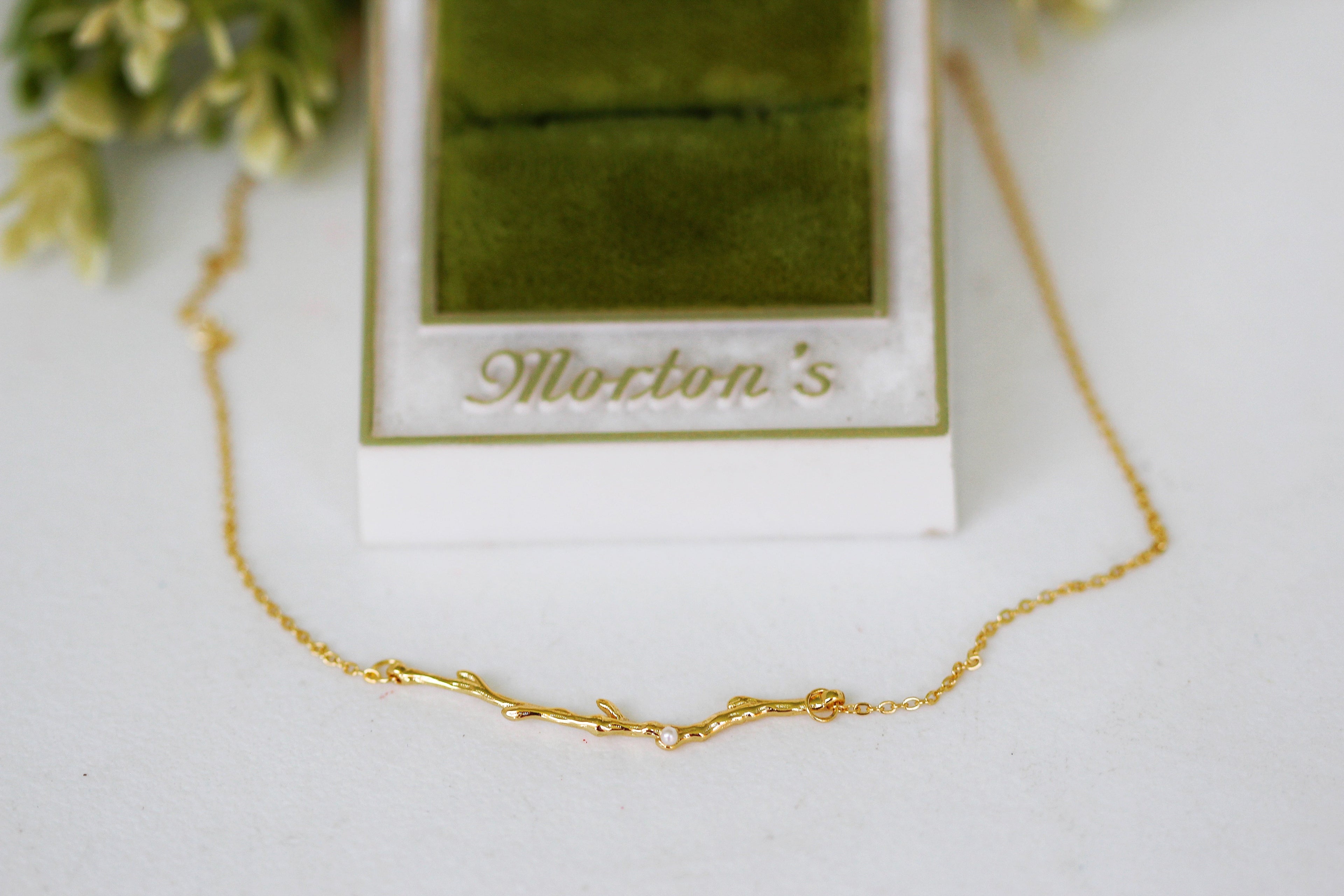 Rustic Branch with Pearls Necklace