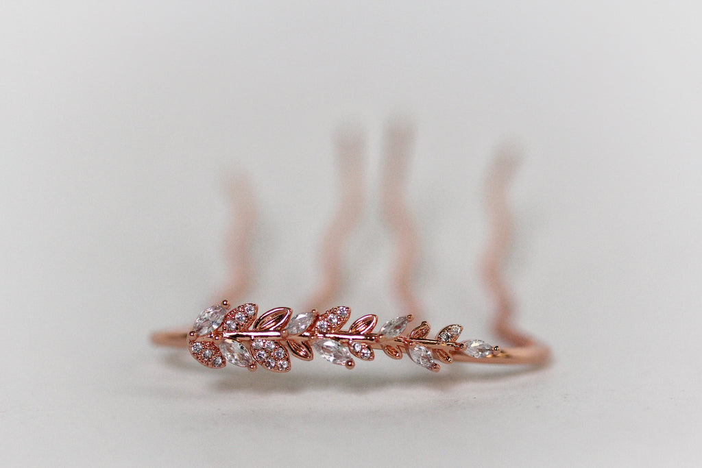 Crystal Leaves Hair Prong