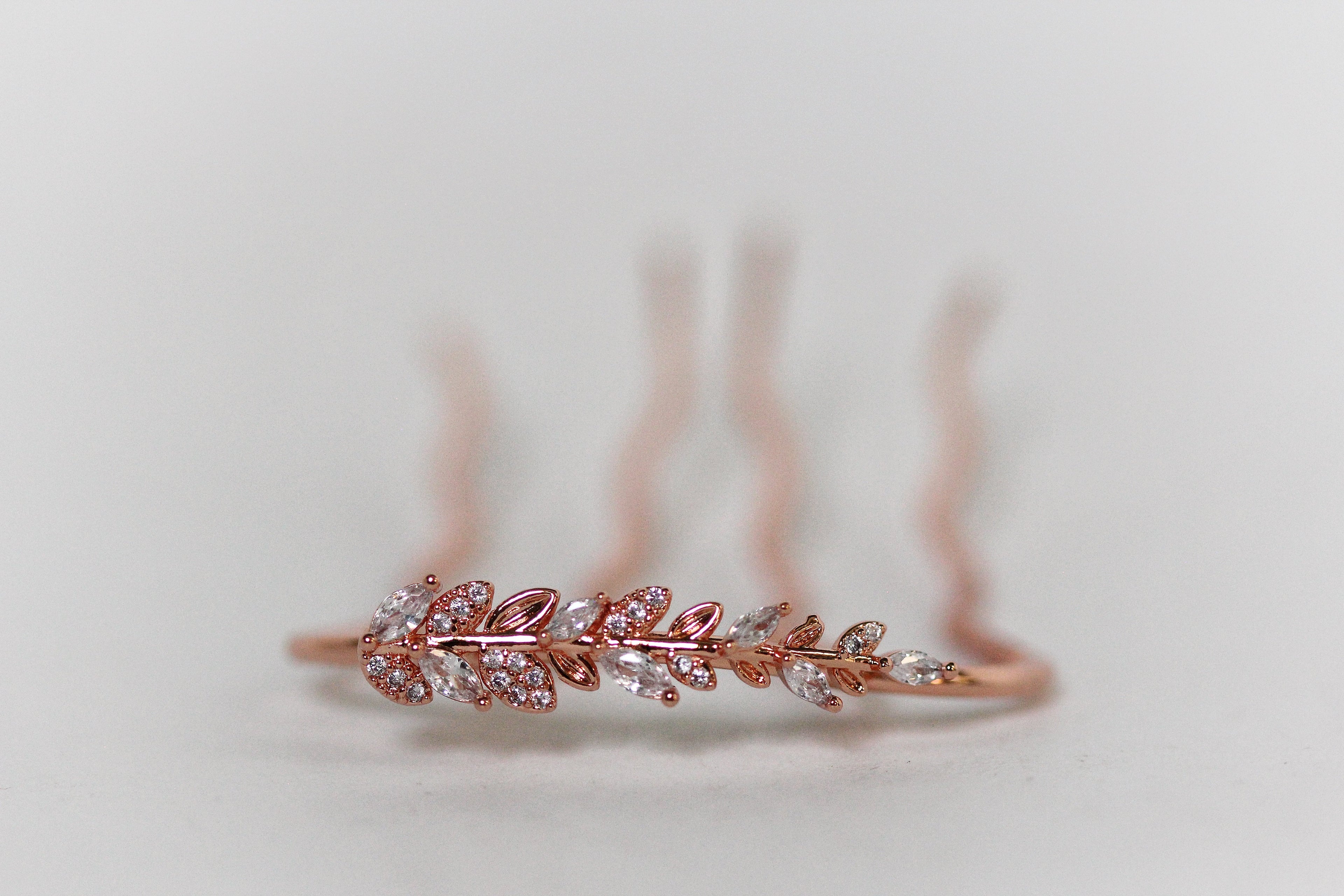 Crystal Leaves Hair Prong