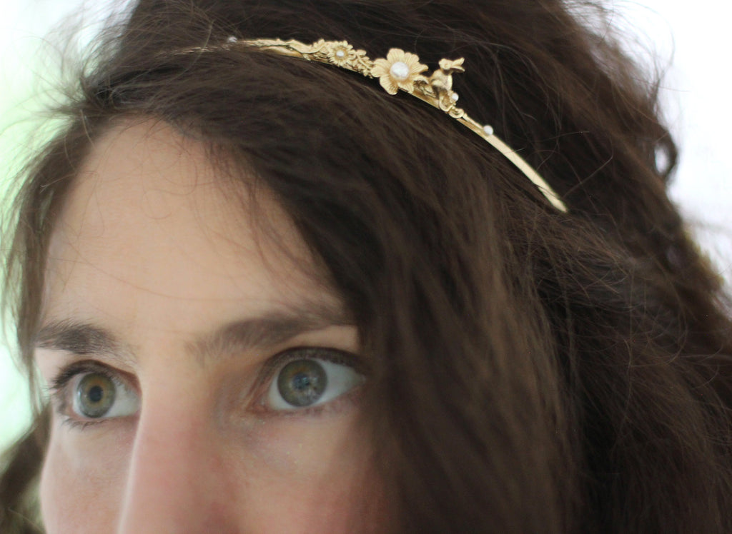 Bunny in Flower Meadow Headband