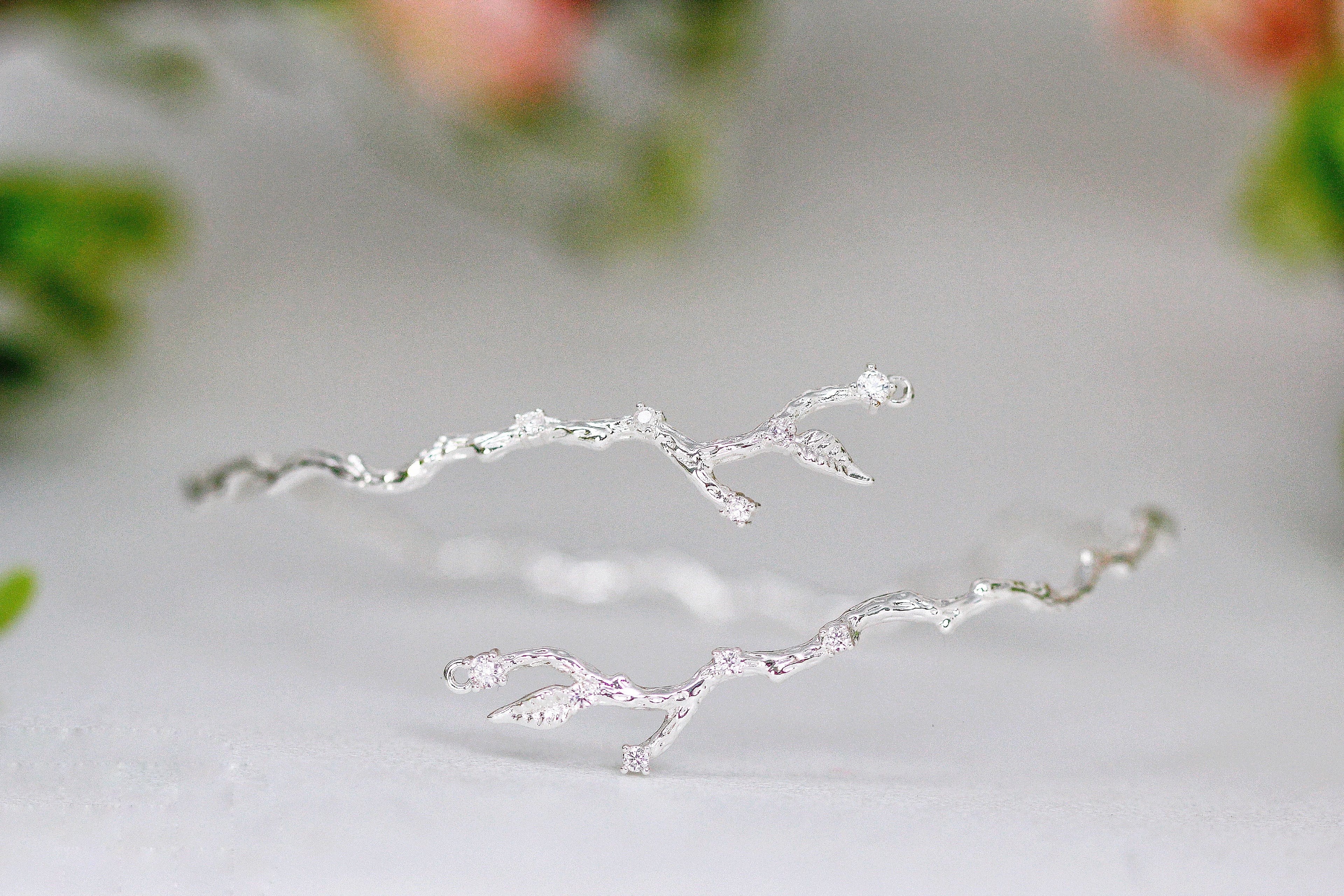 Rustic Branch with Crystals Armband