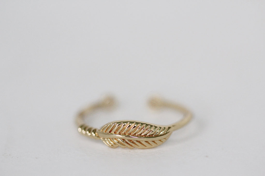 Bohemian Feather Ring with Crystals / Turquoise