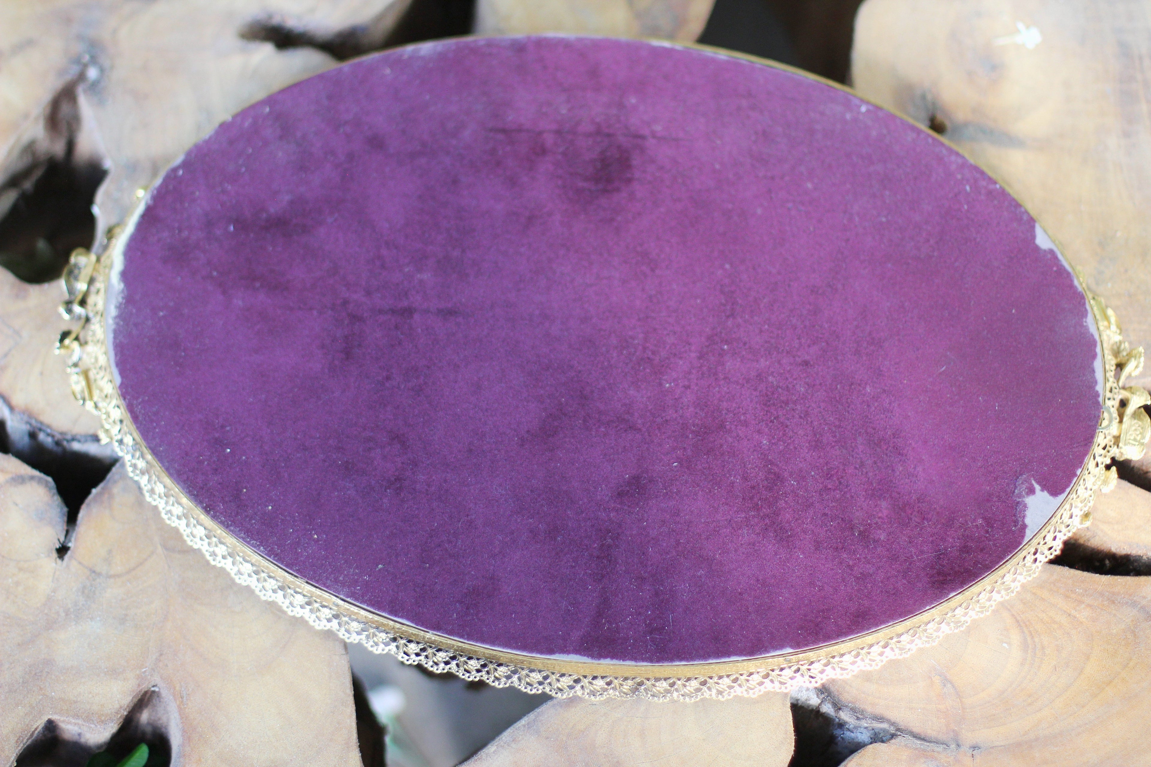 Antique Roses Mirror Tray