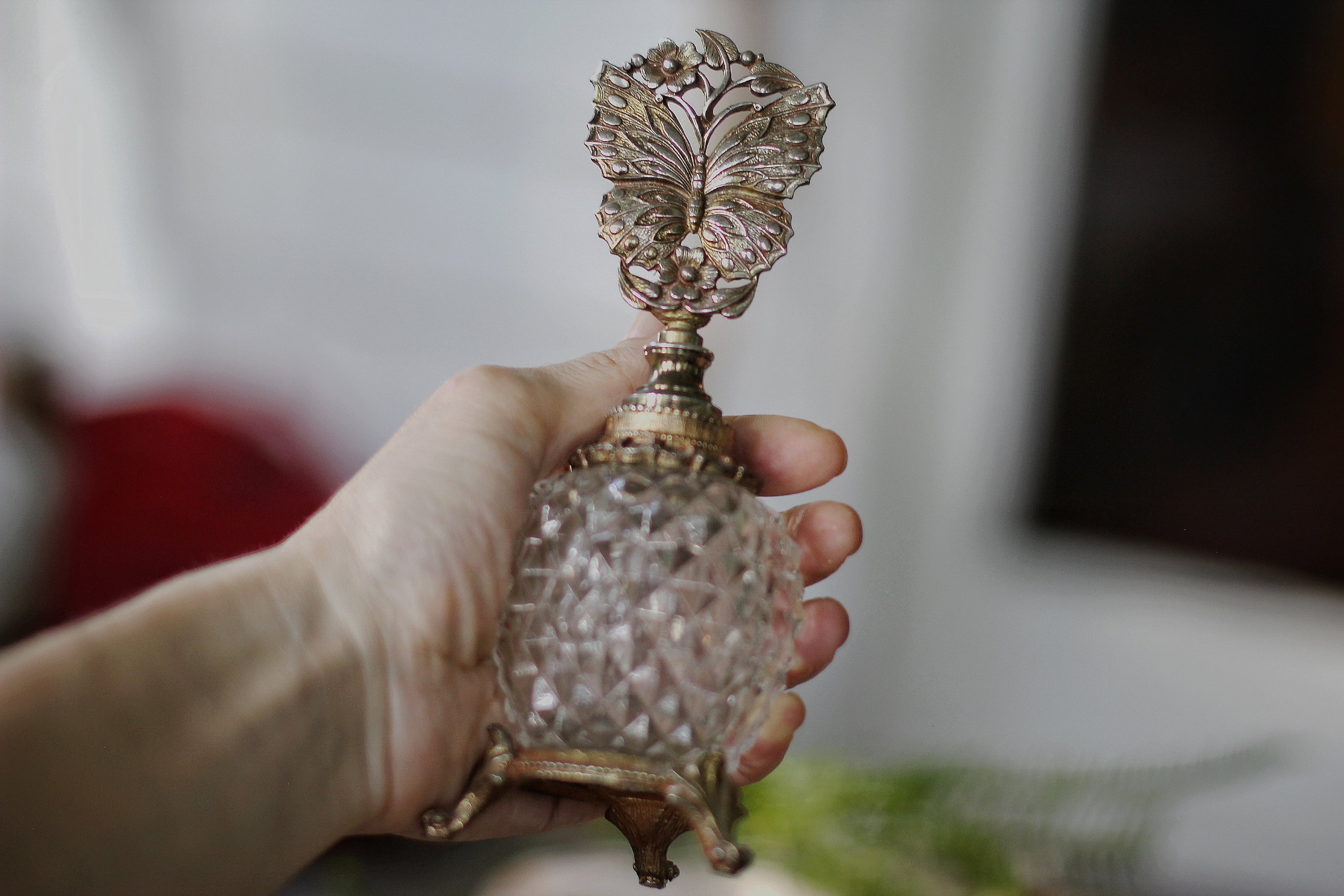 Antique Rare Matson Butterfly Perfume Bottle