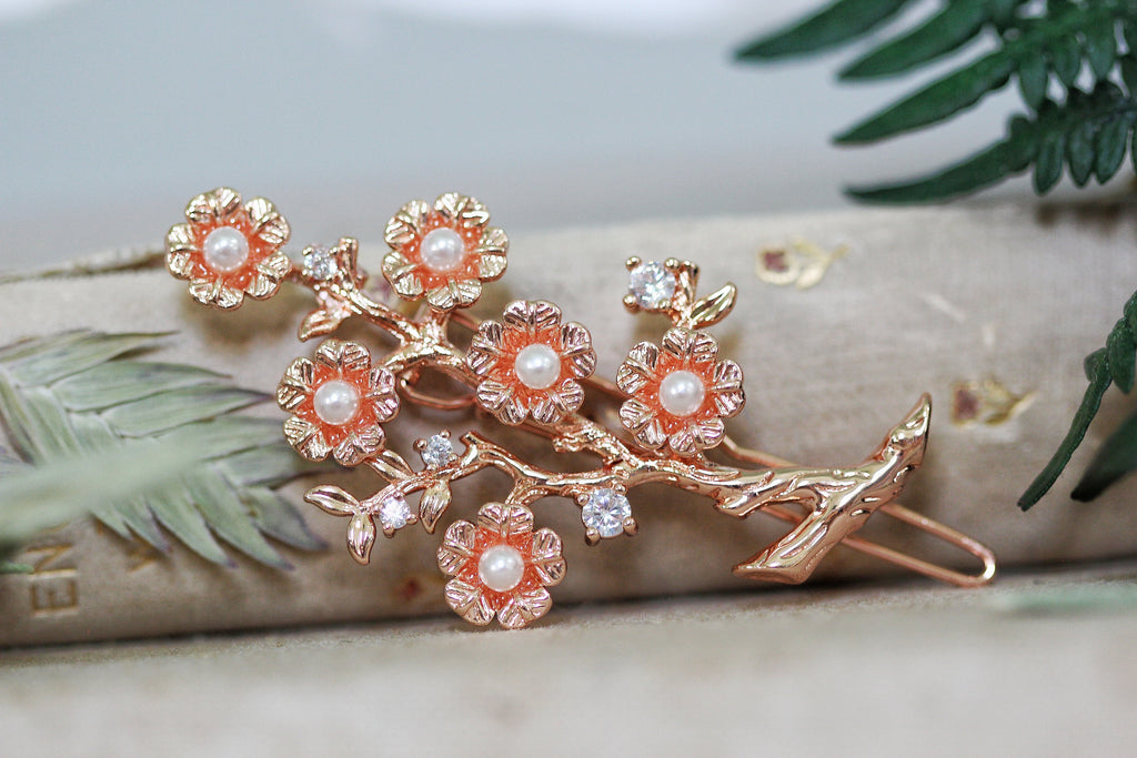 Flowers Valley Pearls & Crystals Barrette