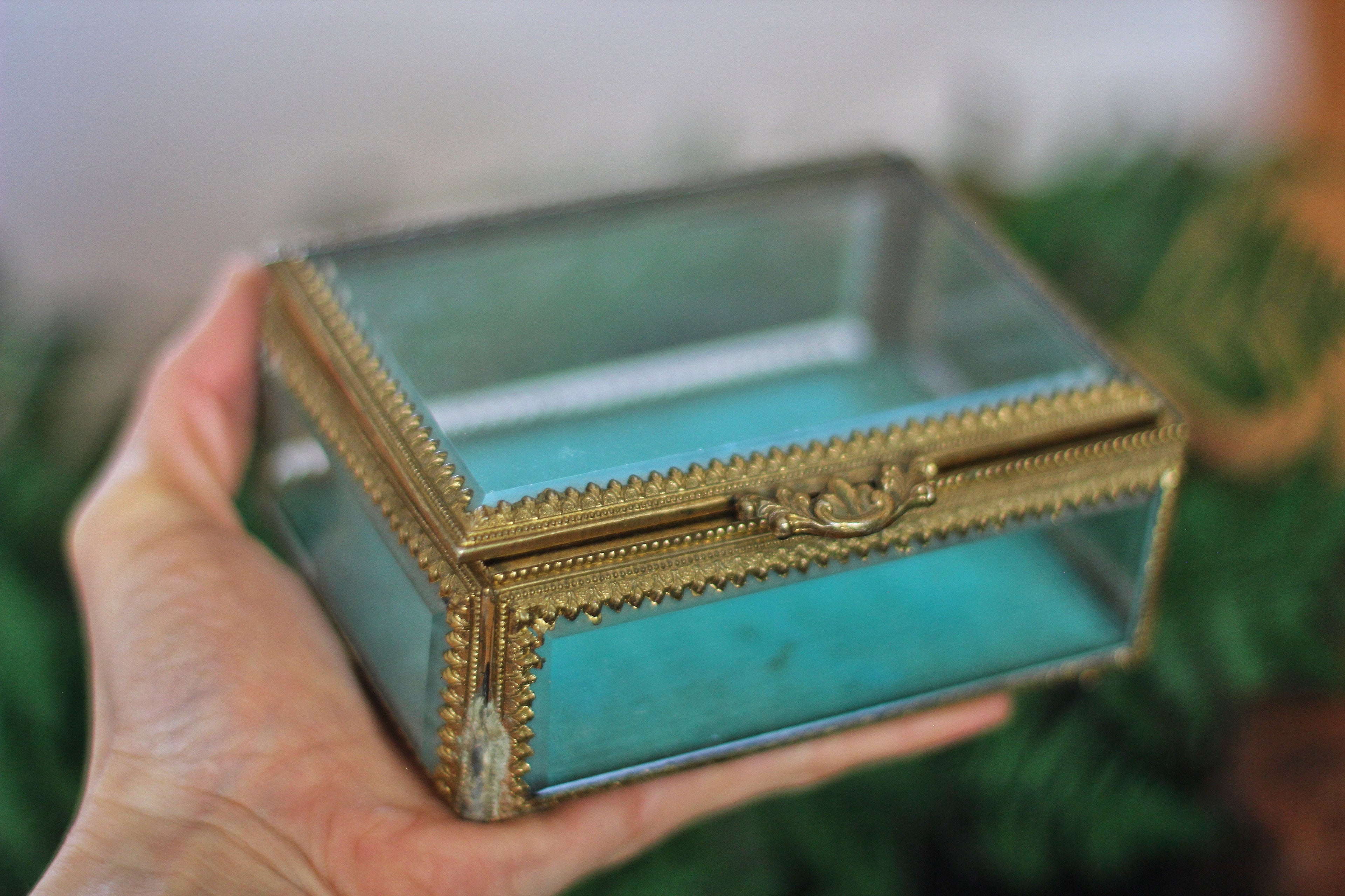 Antique Turquoise Jewelry Box