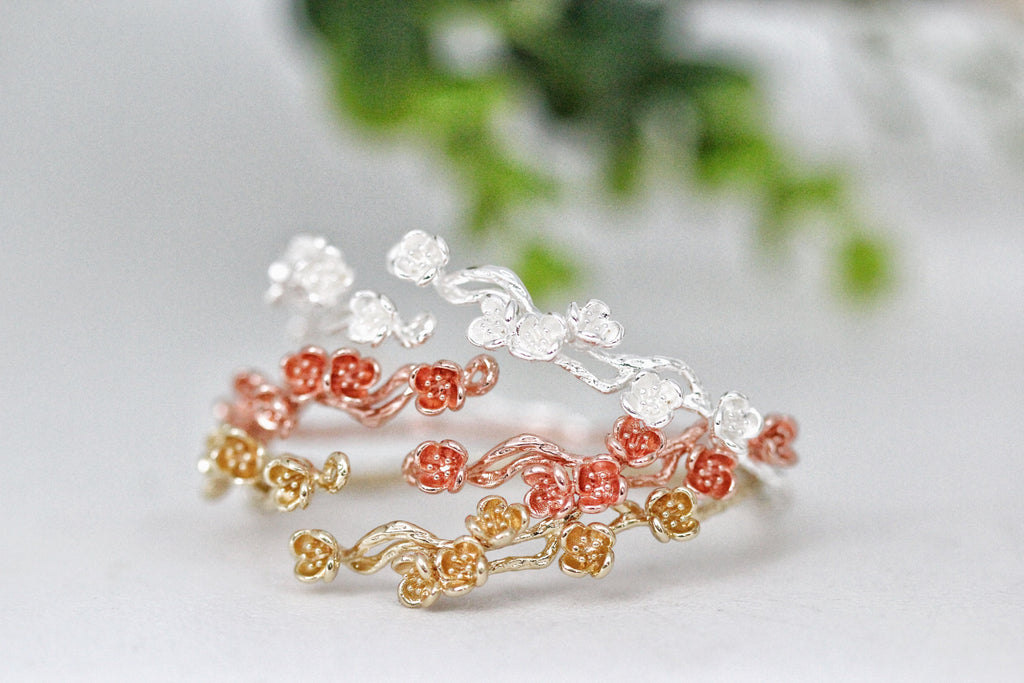 Cherry Blossom/Sakura Floral Branch Bracelet