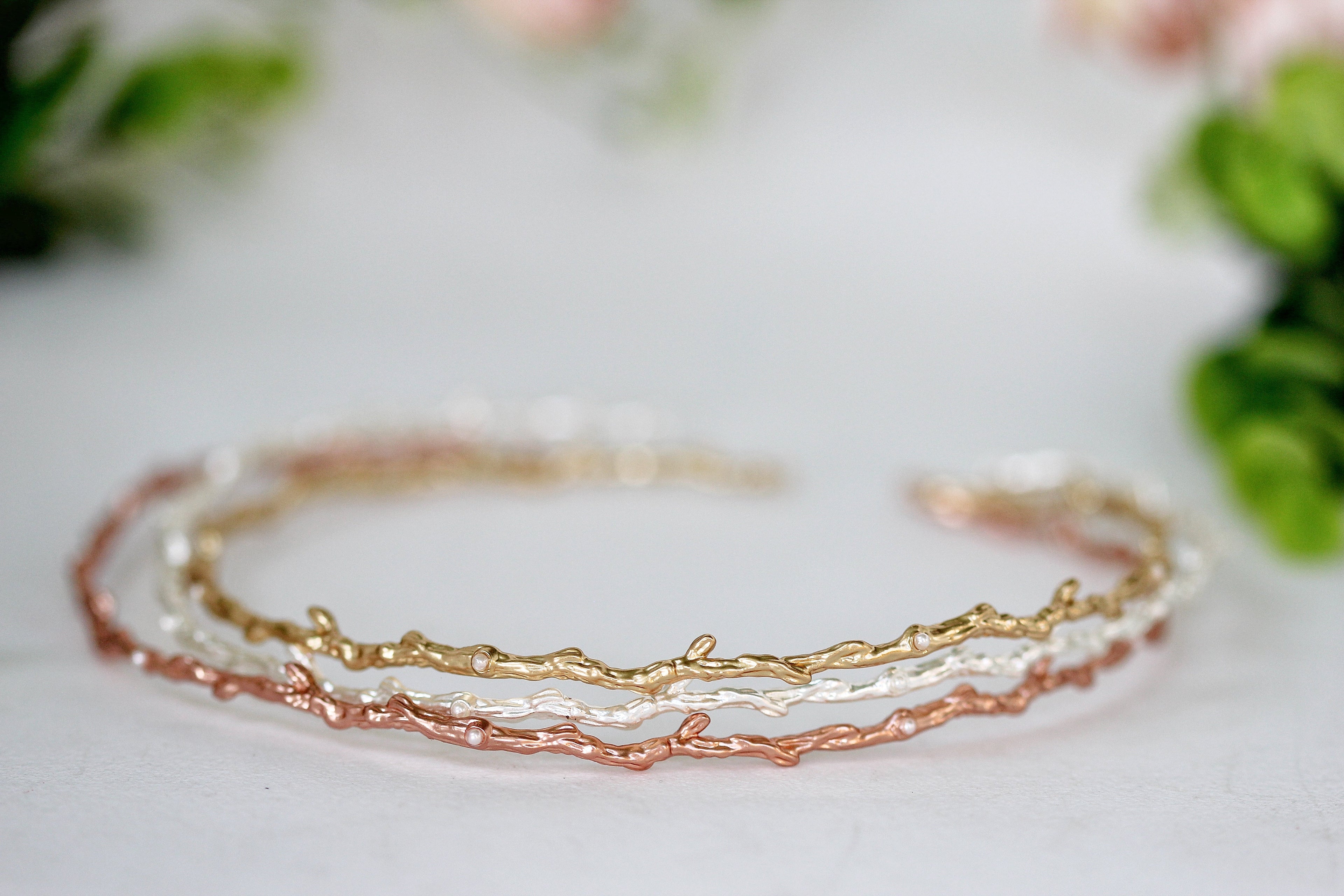 Rustic Branch with Seed Pearls Choker