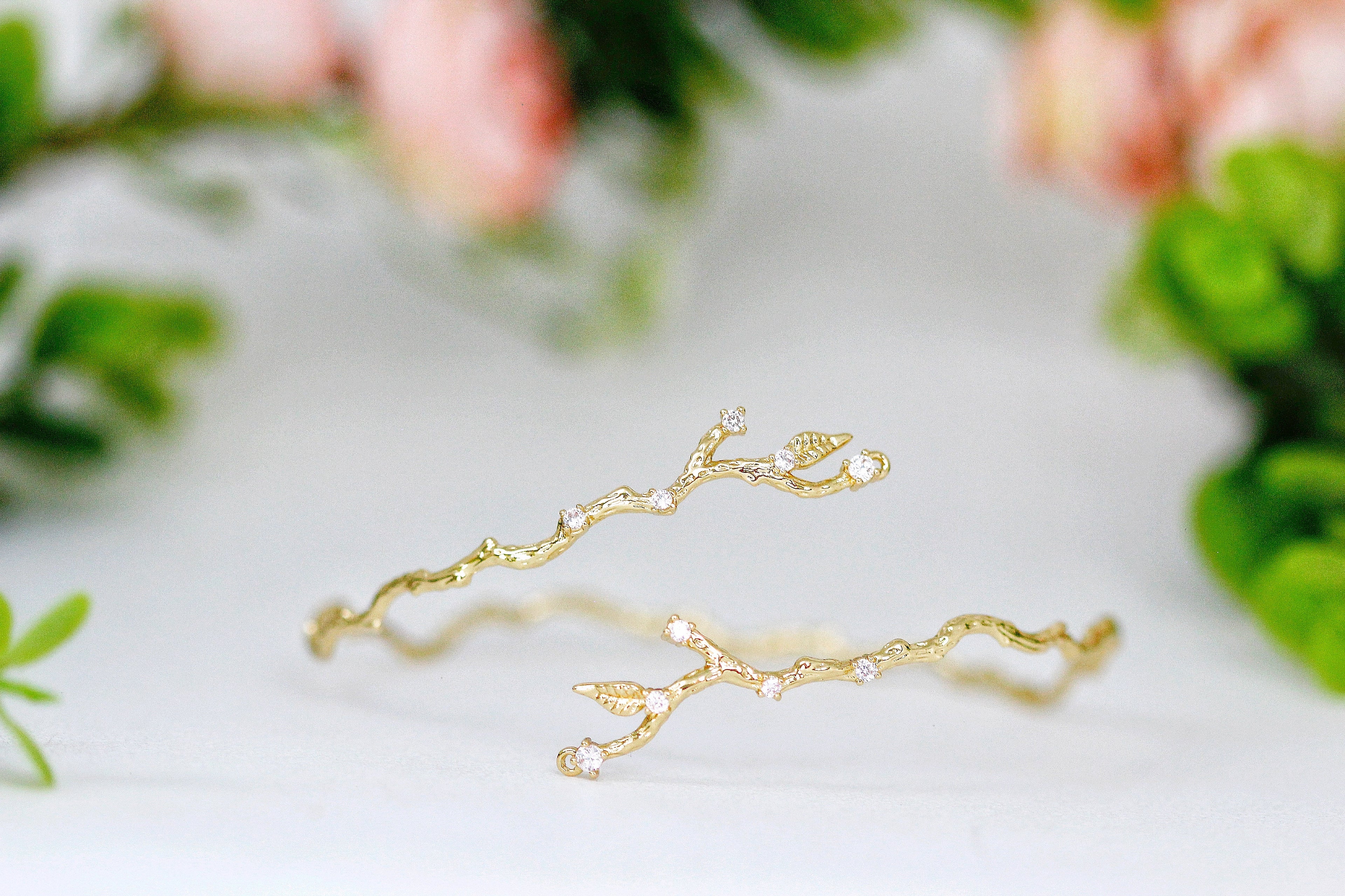 Rustic Branch with Crystals Armband
