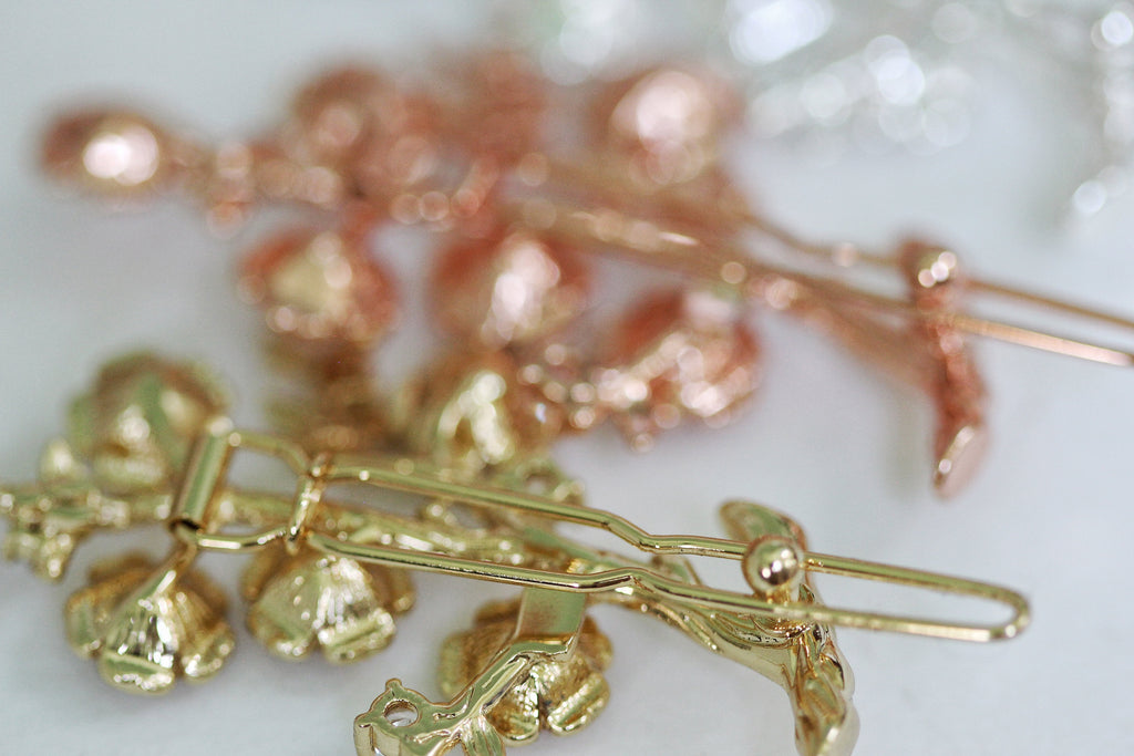 Flowers Valley Pearls & Crystals Barrette