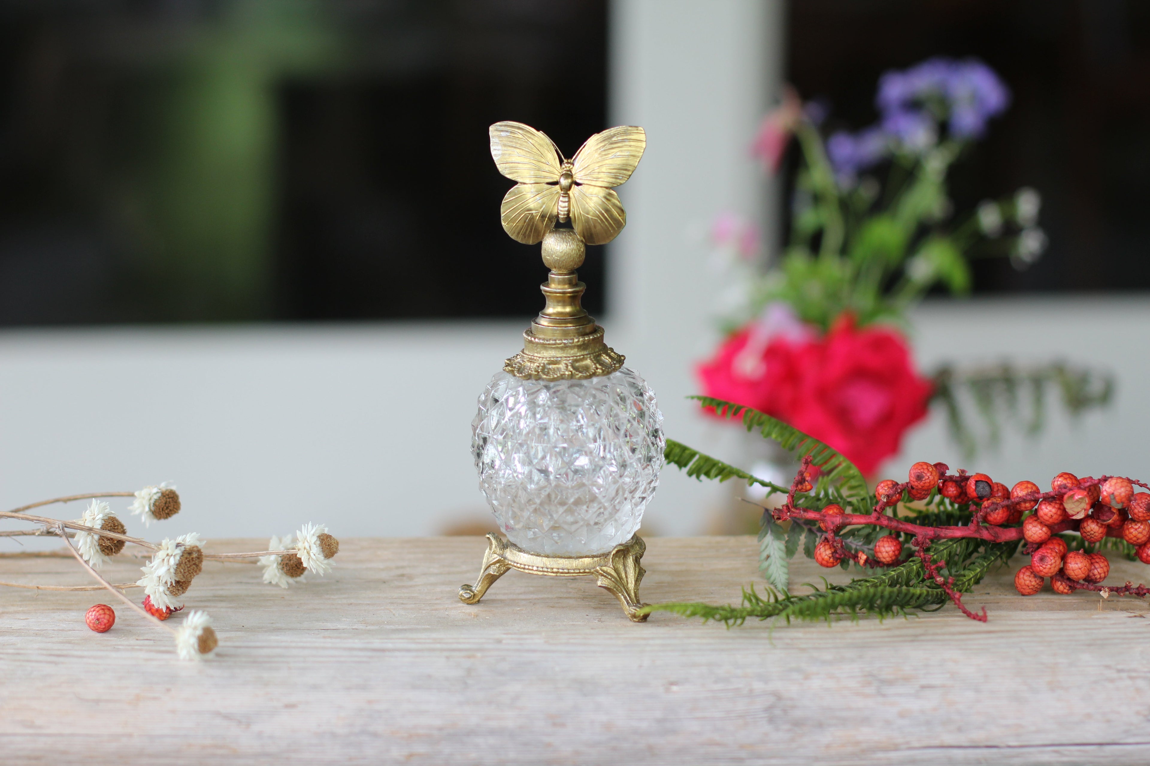 Antique Rare Matson Butterfly Perfume Bottle