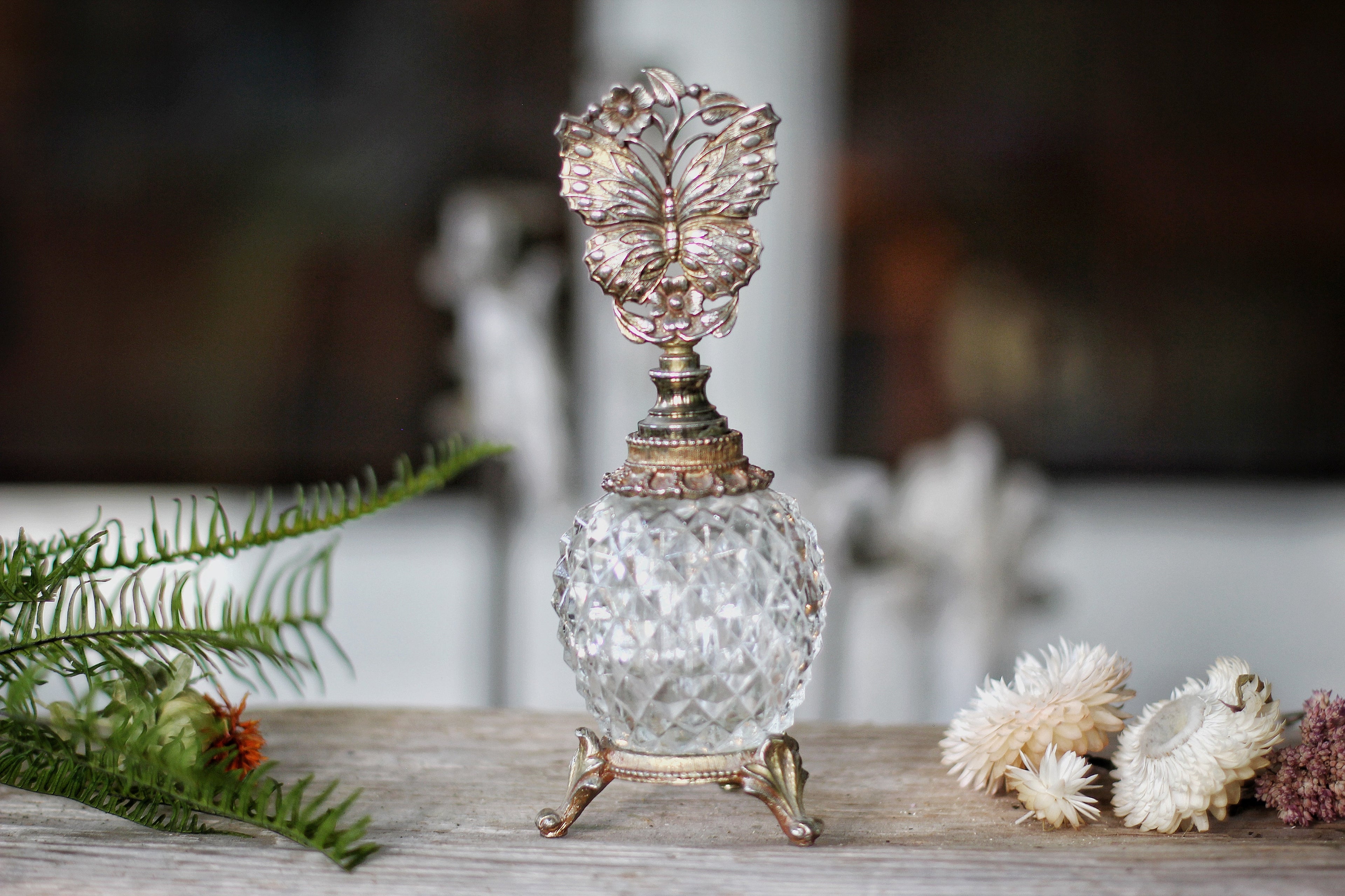 Antique Rare Matson Butterfly Perfume Bottle