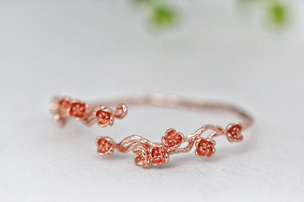 Cherry Blossom/Sakura Floral Branch Bracelet