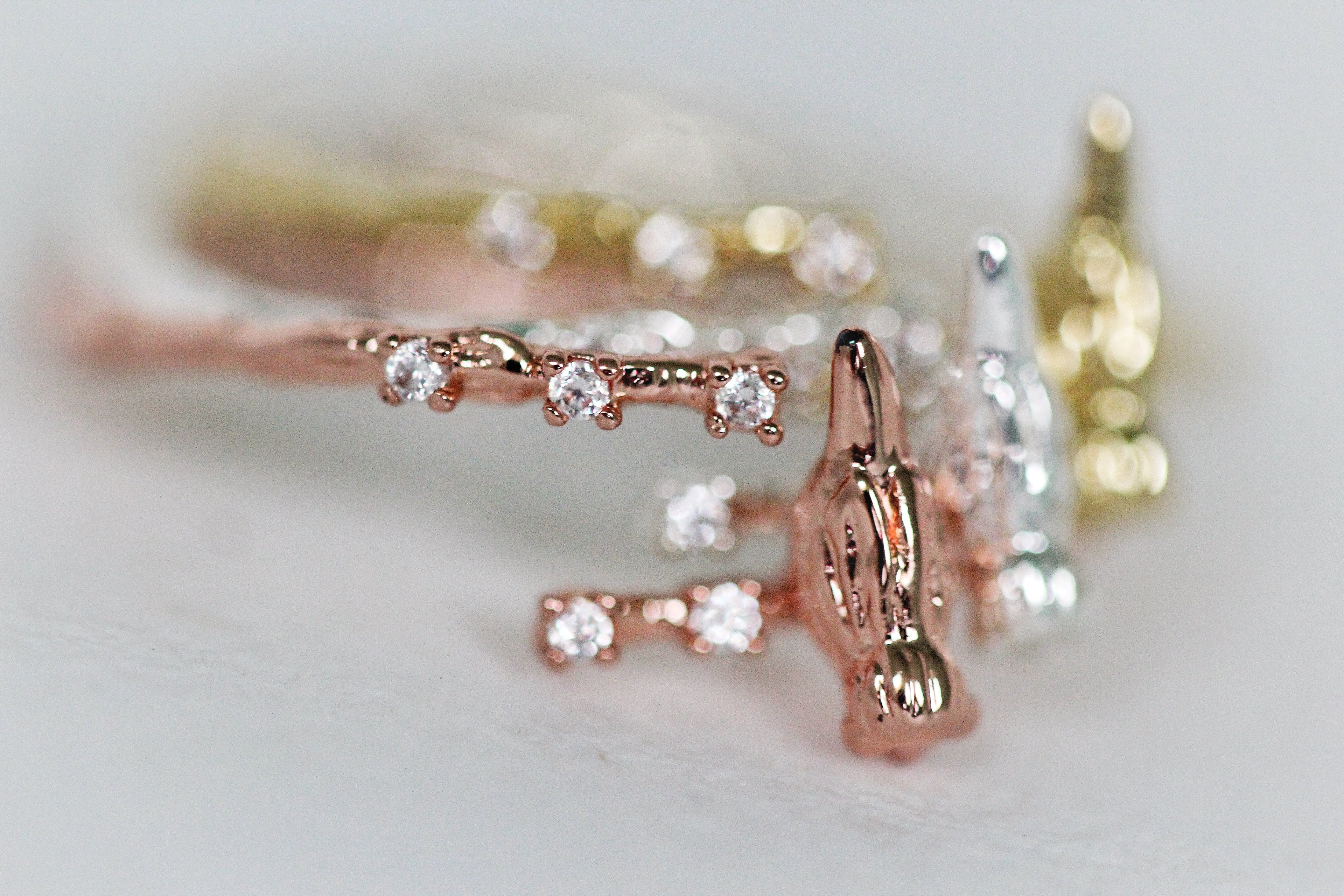 Birds Sitting on a Branch w/ Crystals Ring